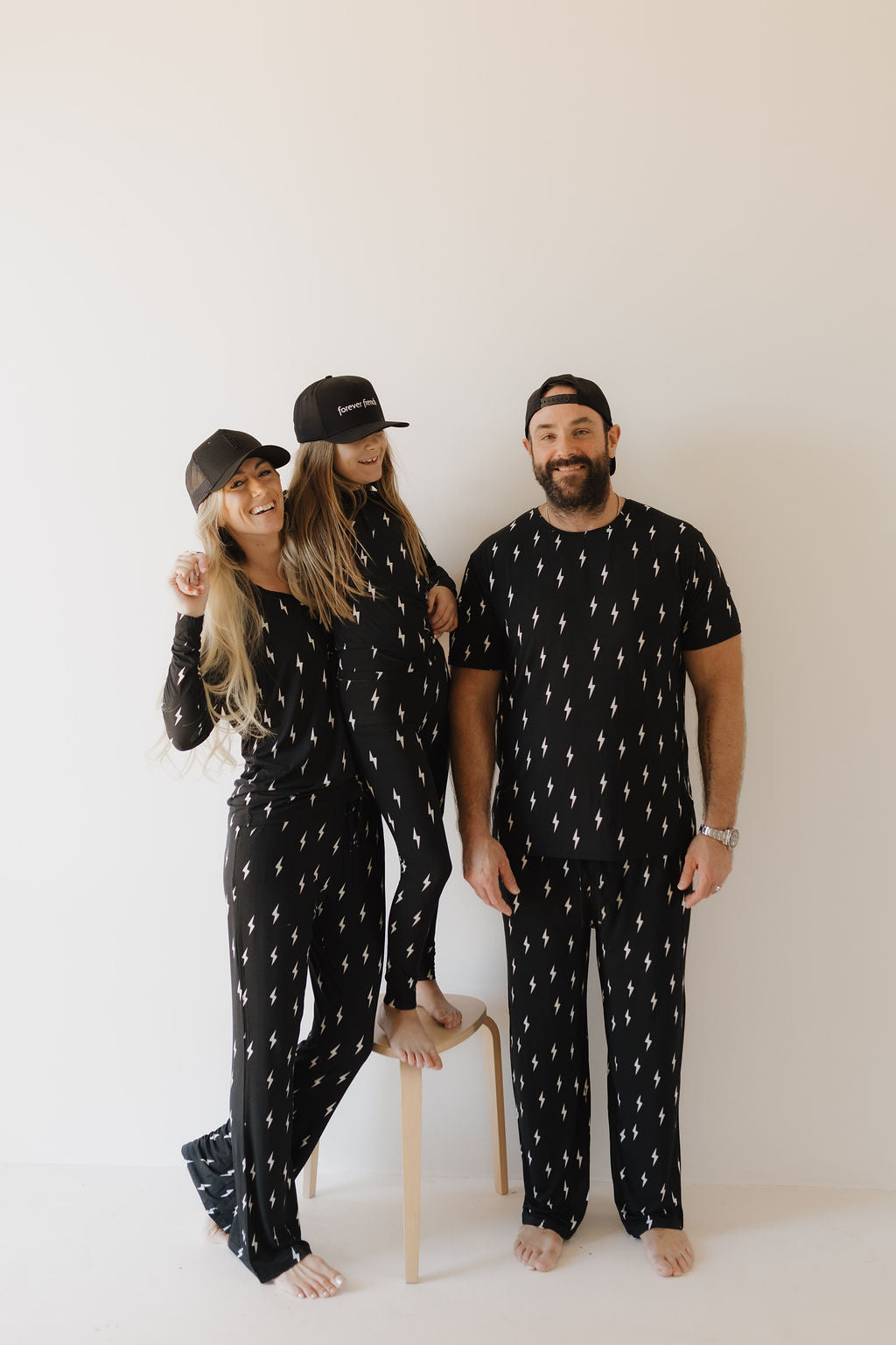 Women's Long Sleeve Bamboo Pajama | Midnight Lightning Bolt