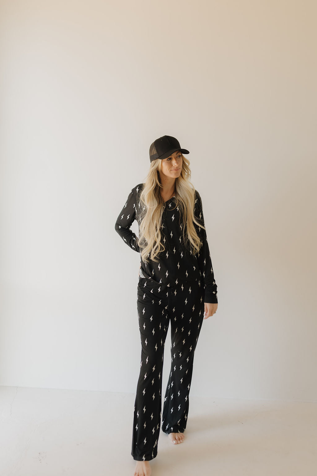 Women's Bamboo Pajama | Midnight Lightning Bolt