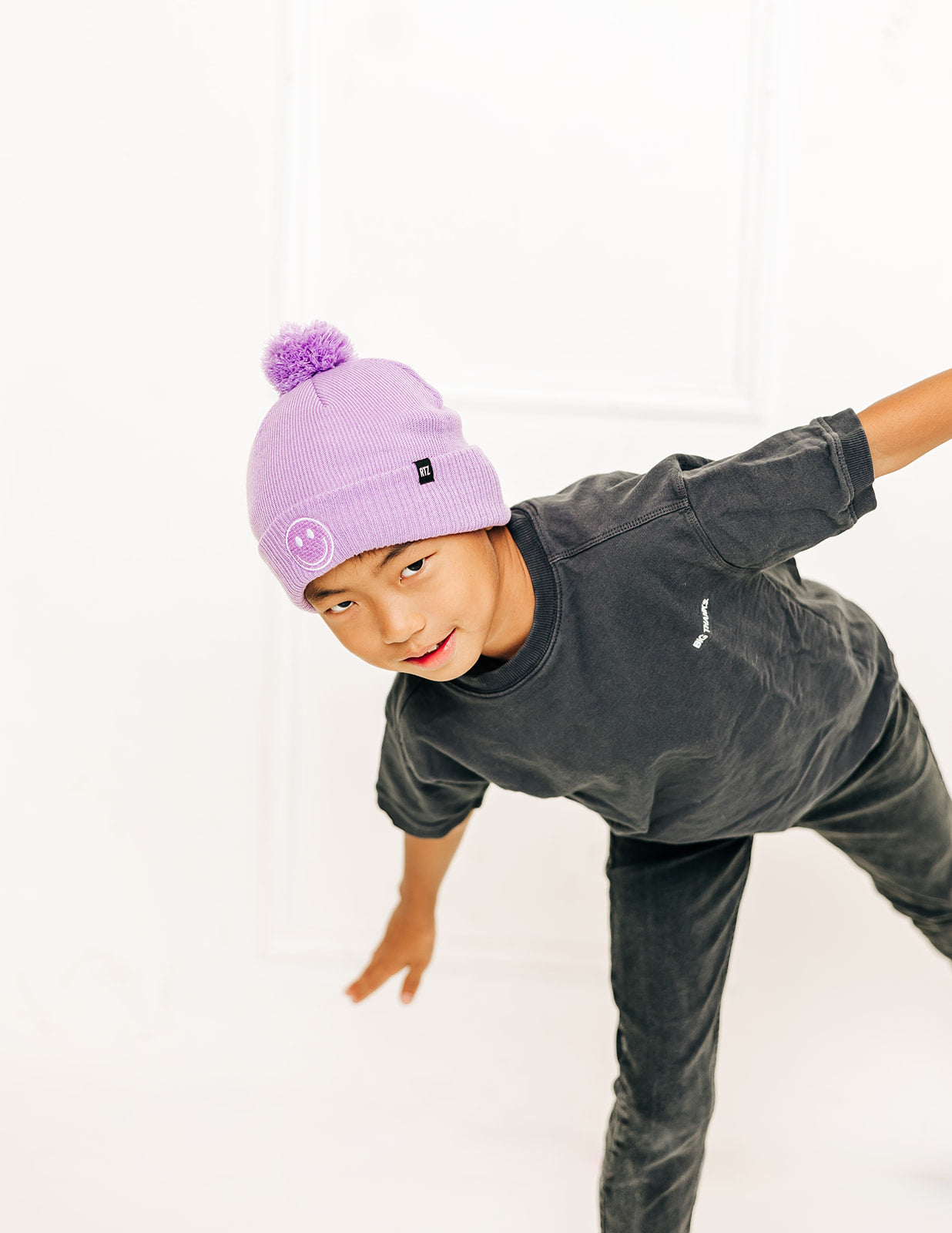 Smiley Pom Pom Hat