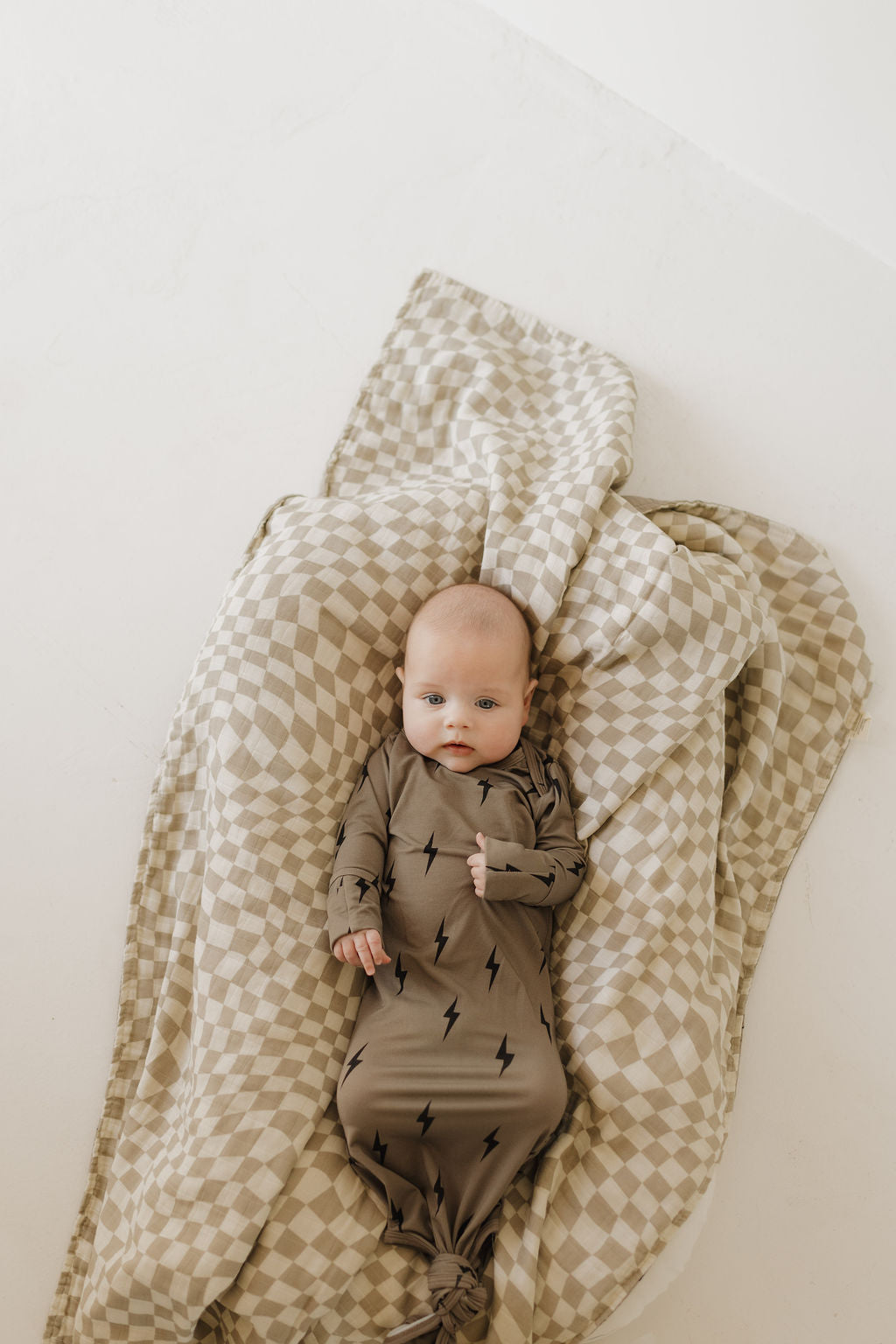 Bamboo Knotted Gown | Brown & Black Lightning Bolt