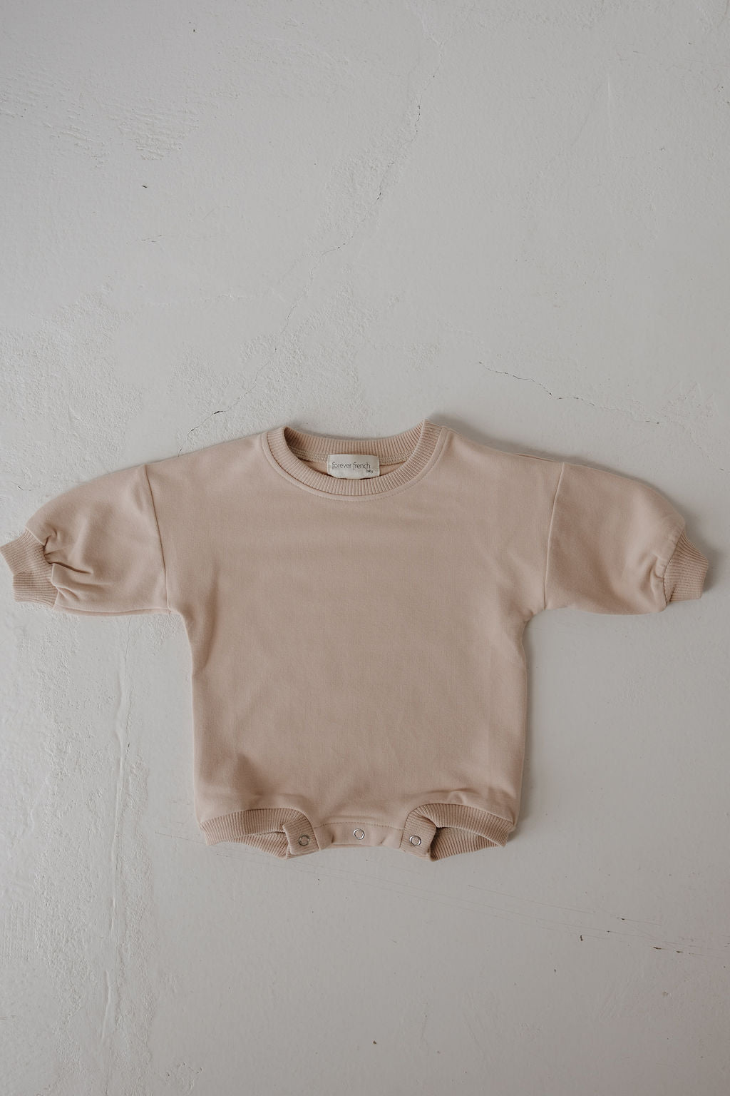 Sweatshirt Baby Romper | Cashew