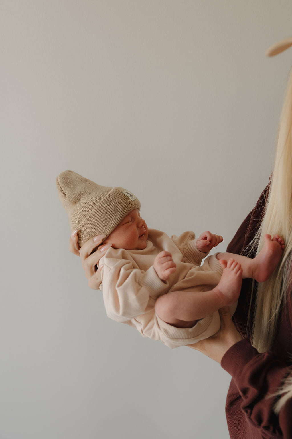 Sweatshirt Baby Romper | Cashew