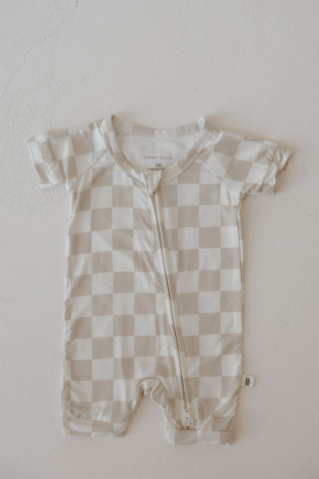 Bamboo Zip Shortie | Checkerboard