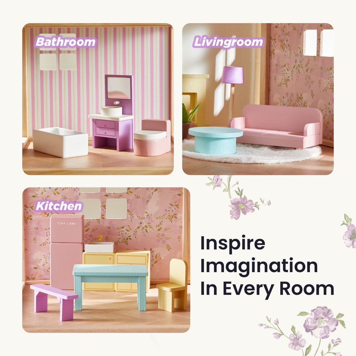Tiny Land® Sweetwood Dollhouse without Dolls