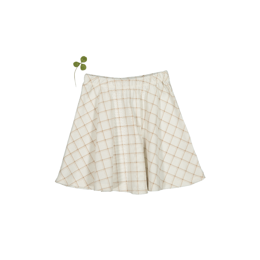 The Printed Skirt - Tan Grid Skirt Lovely Littles   