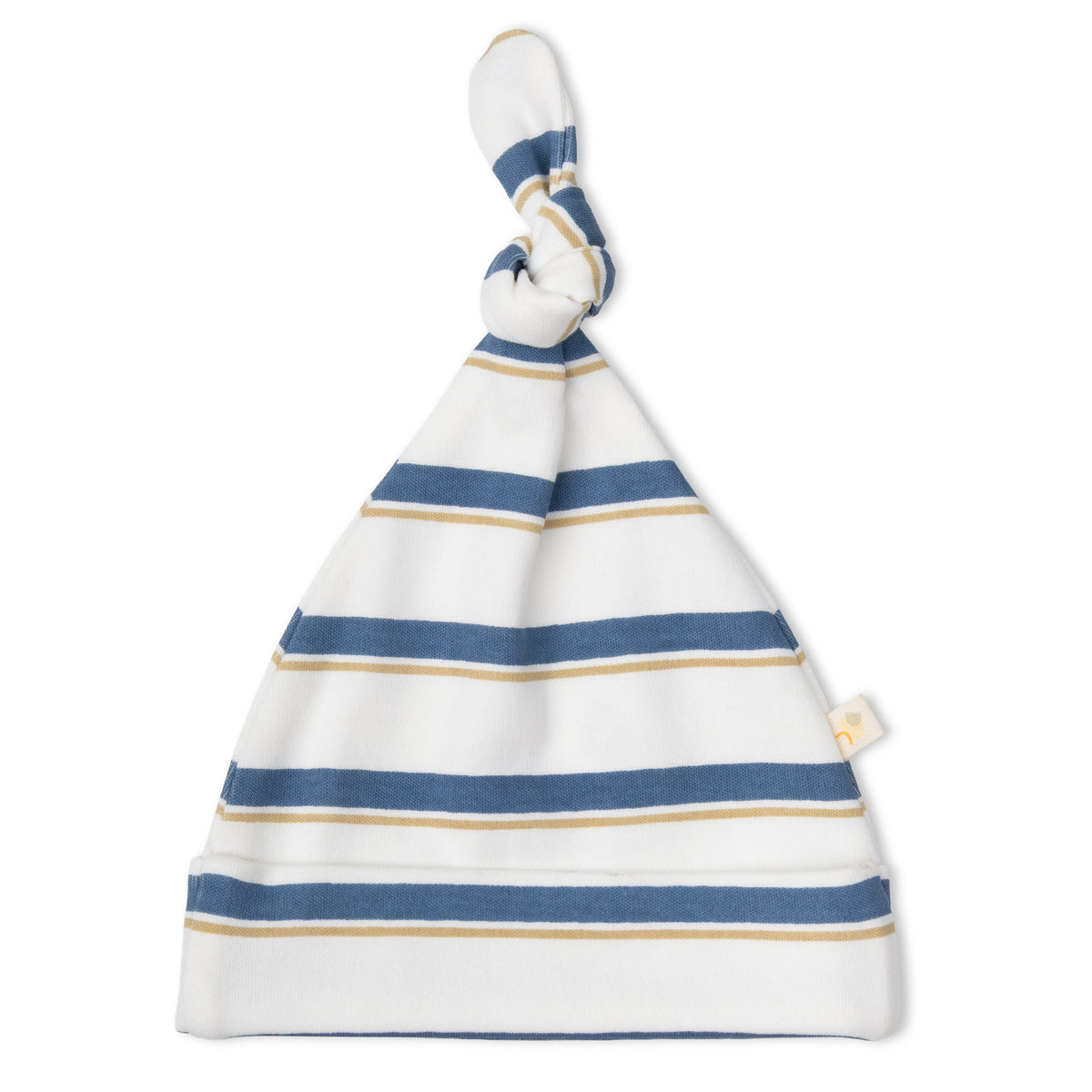 Organic Kimono Knotted Sleep Gown - Navy Stripe