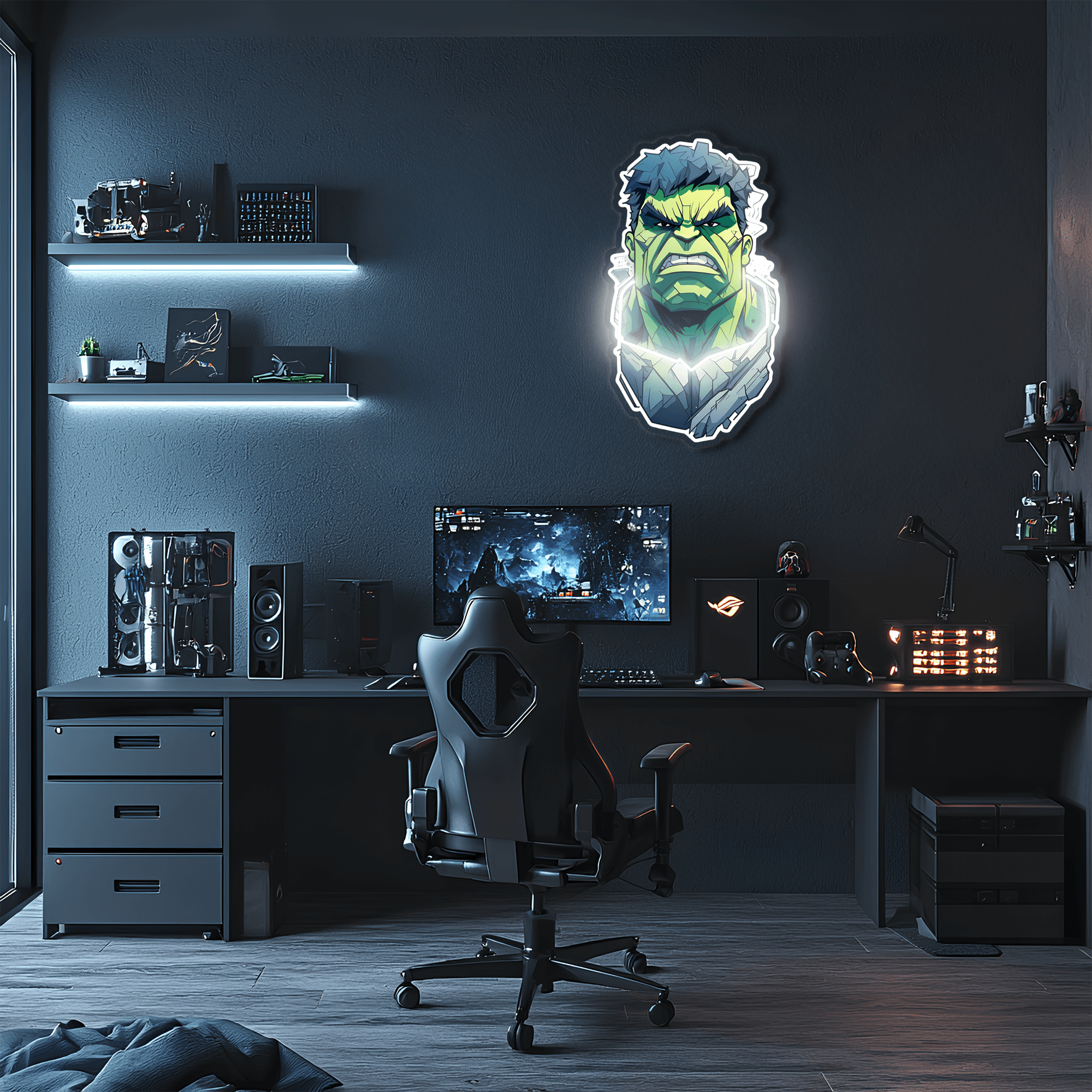 Hulk Neon Sign, Uv Print Neon, Hulk Wall Decor, Uv Print Neon Sign,Neon Light,Neon Wall Art, Neon Sign,Neon Light Sign,Neon Gifts
