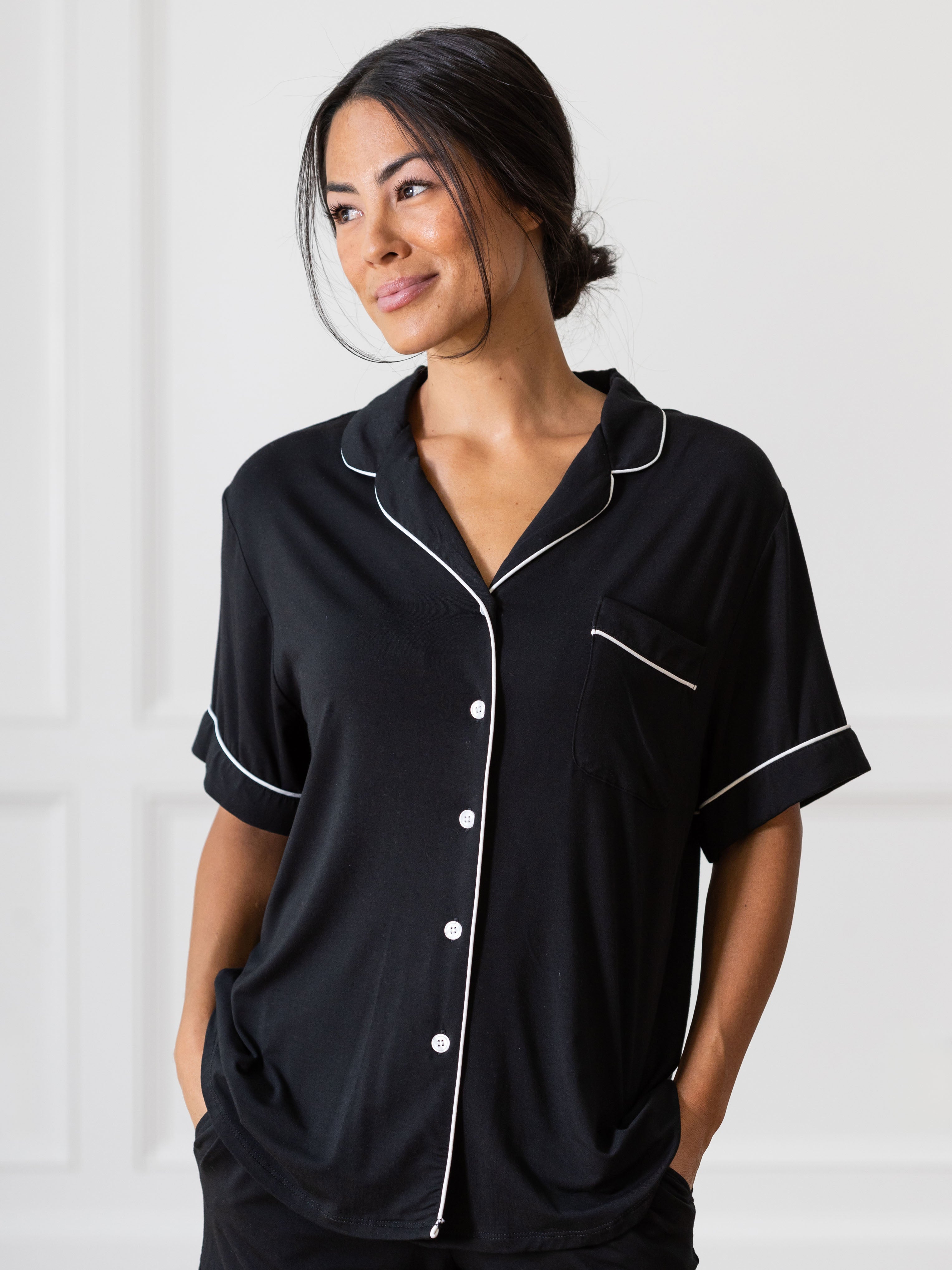 Women's Bamboo Stretch-Knit Short Sleeve Pajama Set