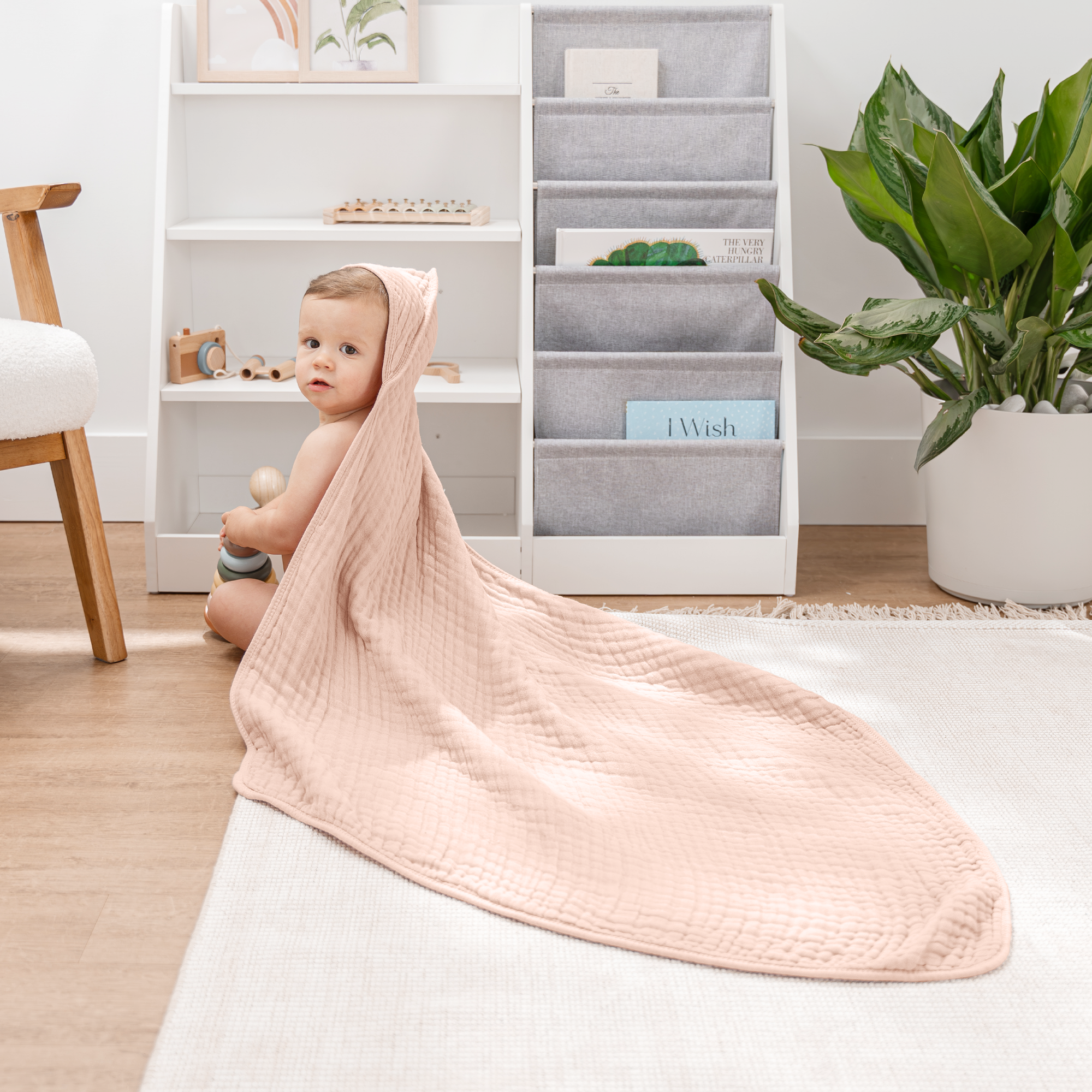 Baby Hooded Towels in Blush
