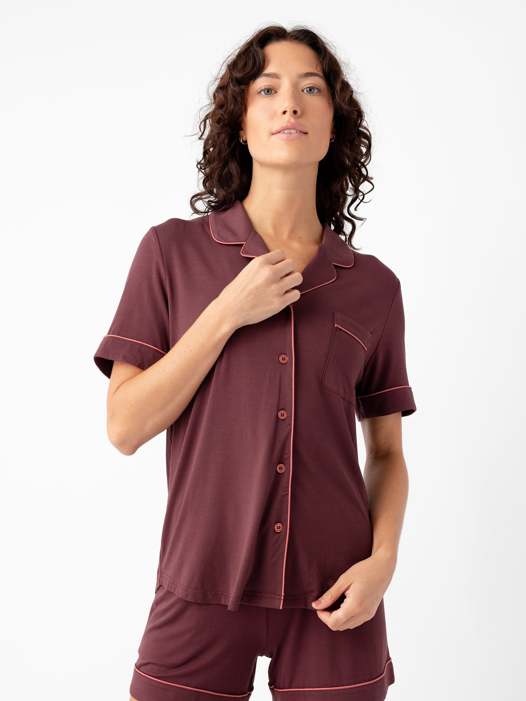Women's Bamboo Stretch-Knit Short Sleeve Pajama Set