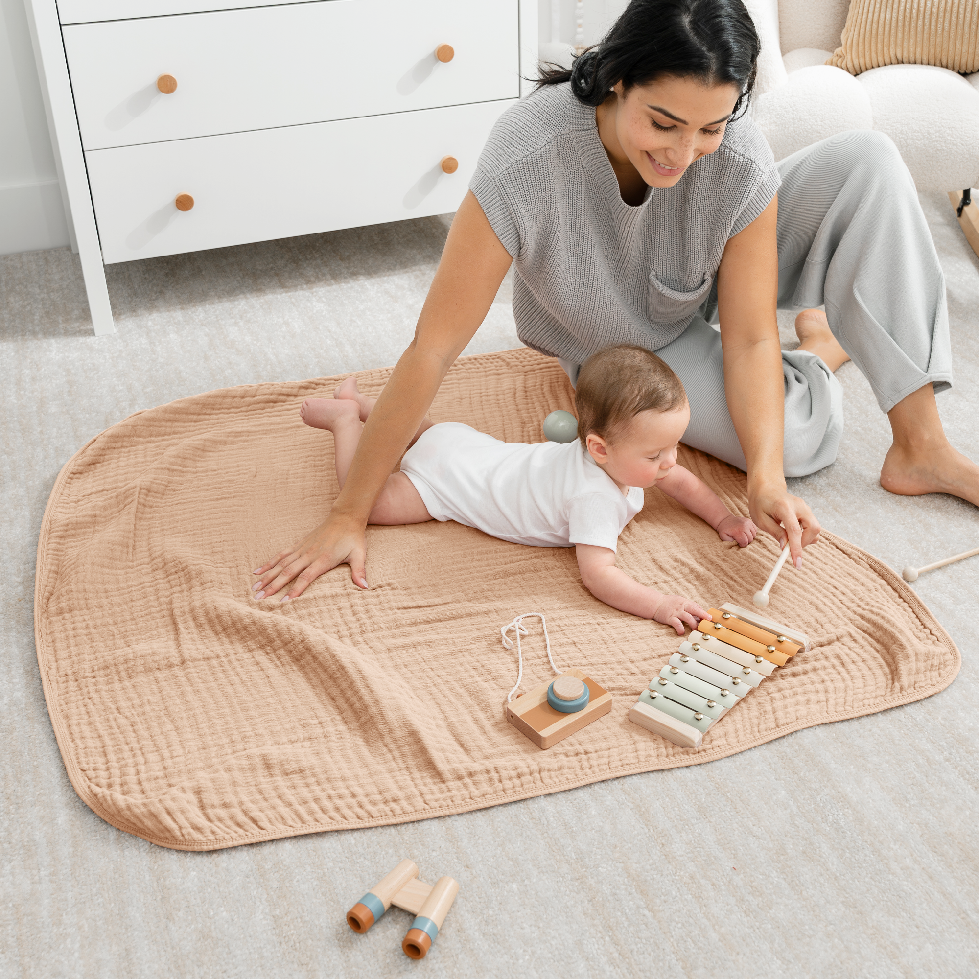 Baby Muslin Blanket in Cream
