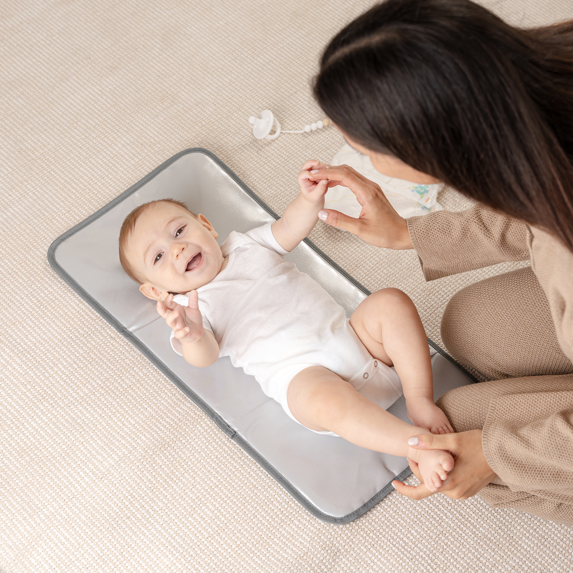 Compact Changing Pad in Grey Pattern