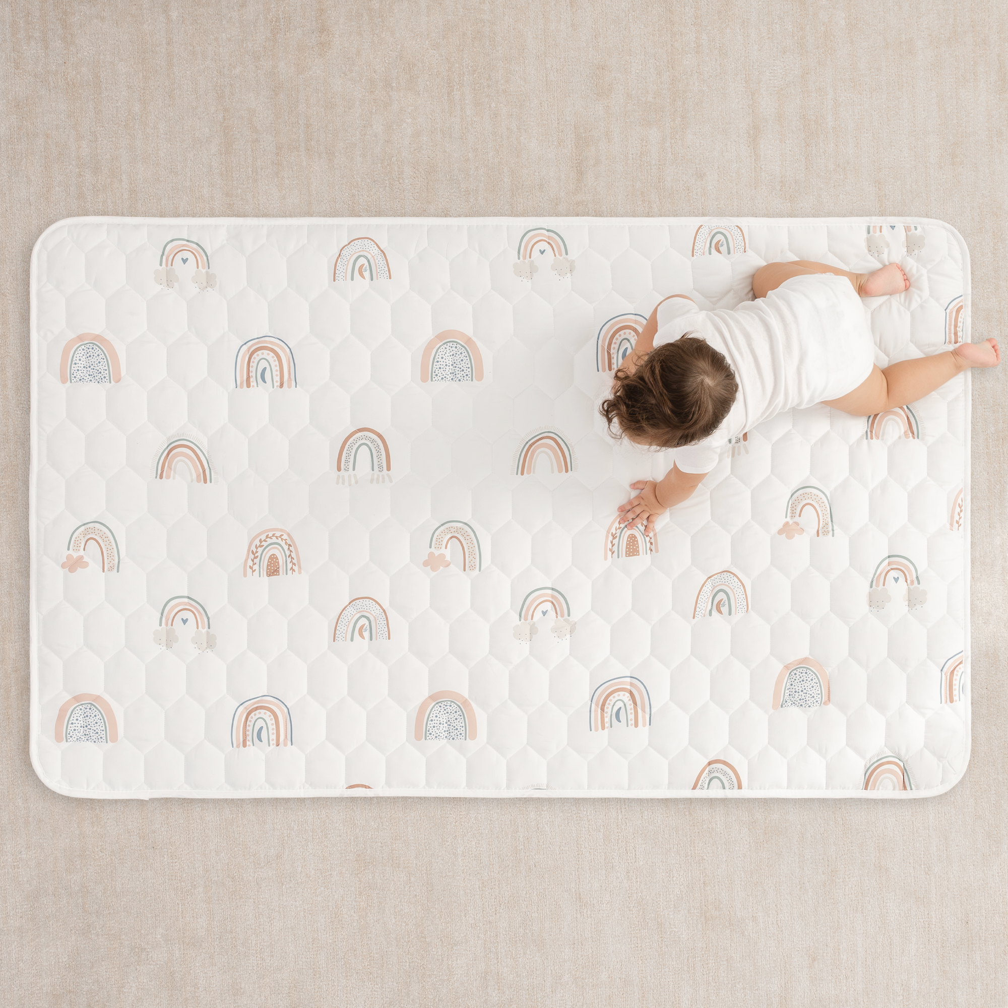 Play Mat with Non-Slip Bottom in Rainbow