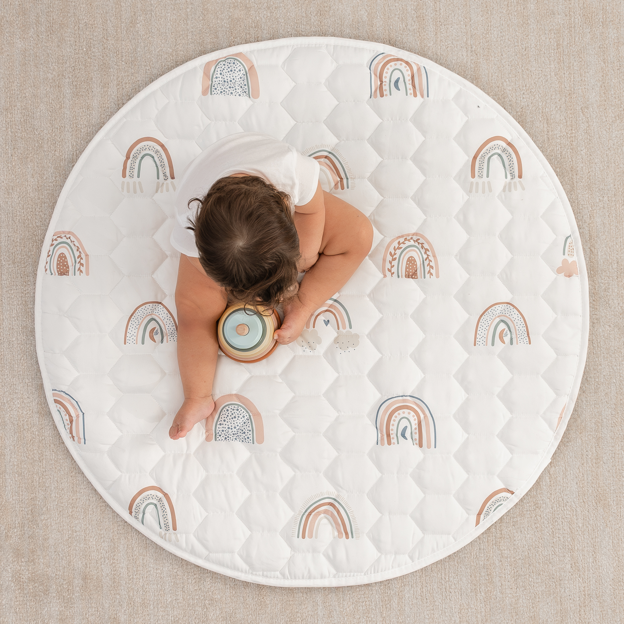 Play Mat with Non-Slip Bottom in Rainbow