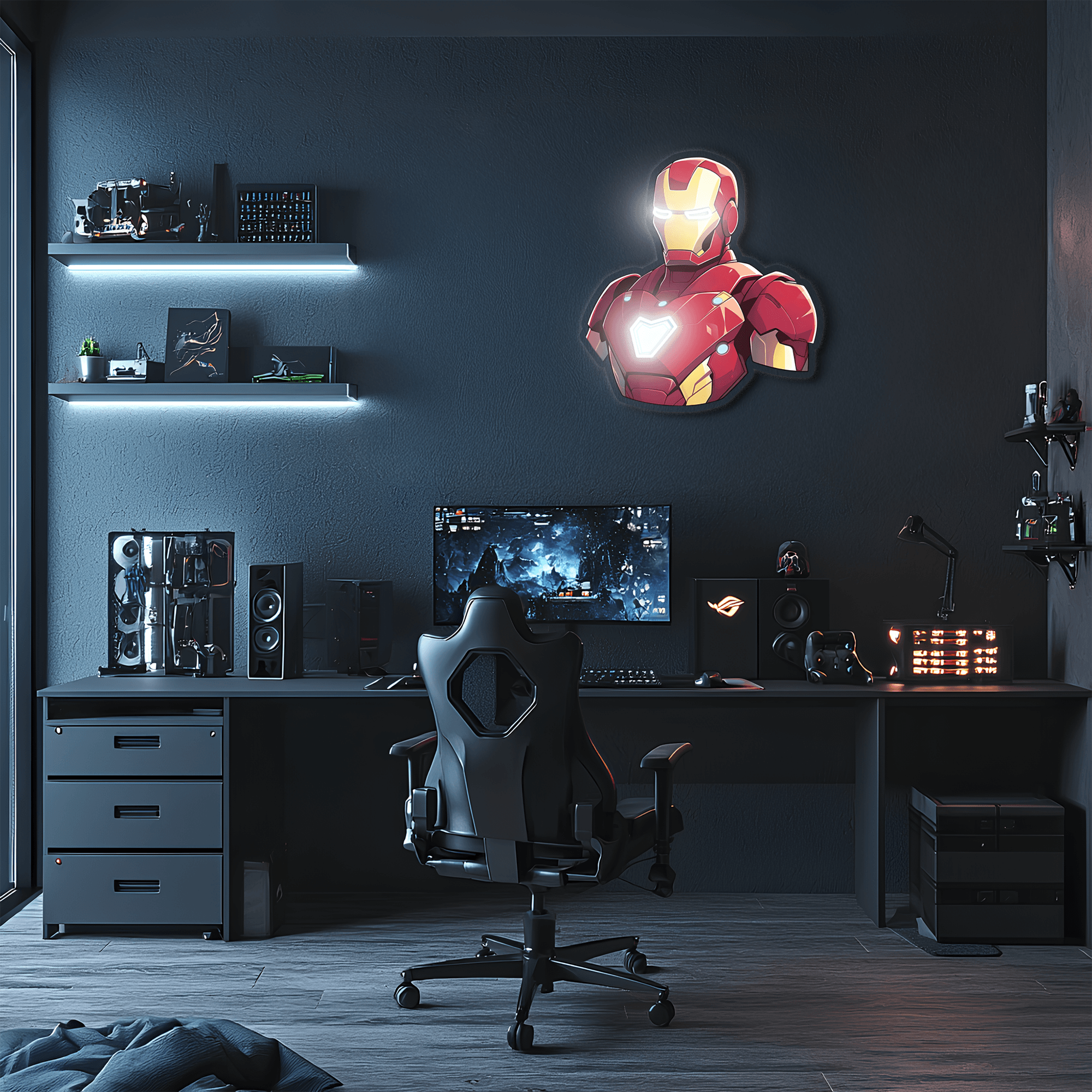Ironman Plexiglass Neon Art, Ironman Neon Sign, Neon Light Sign, Neon Wall Art, Neon Sign, Neon Light Sign, Neon Gifts, Gamer Gift