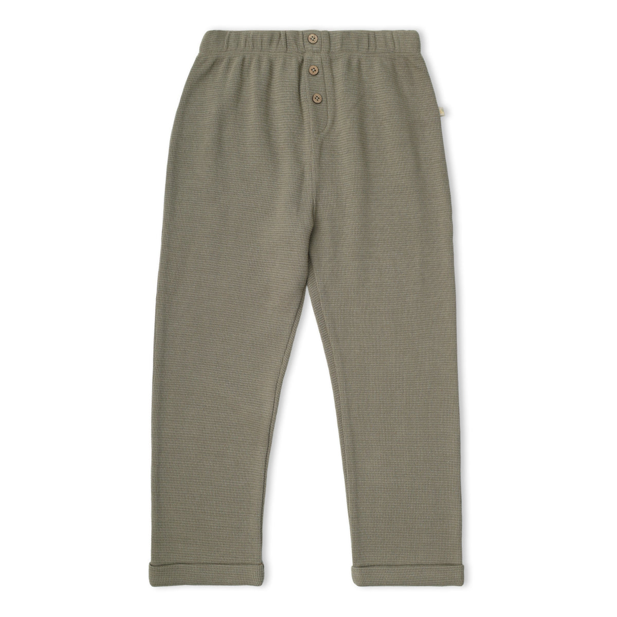 Organic Tee & Foldover Pants Set - Olive Stripes