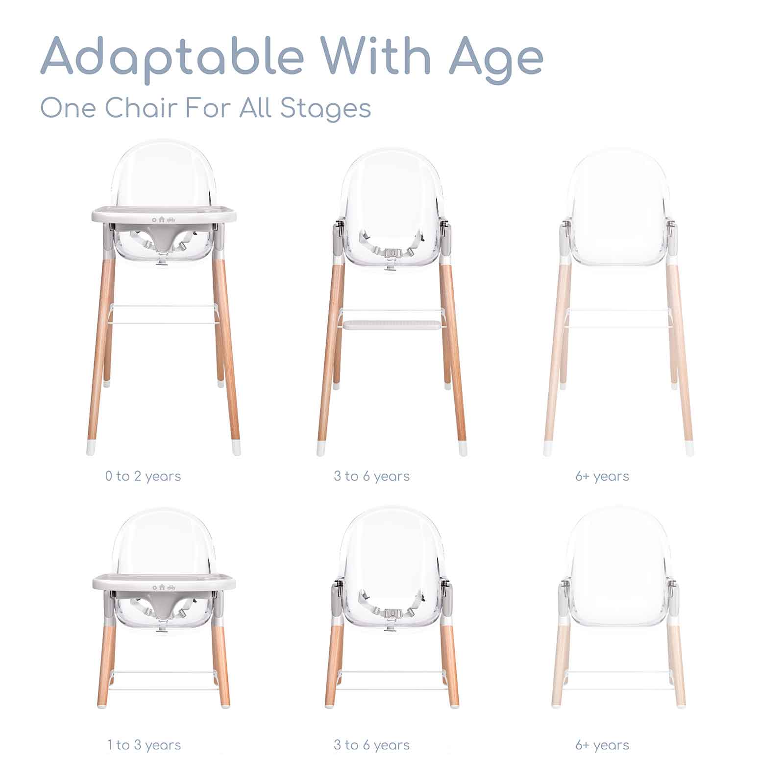 Children of Design 6 in 1 Deluxe High Chair with Cushion