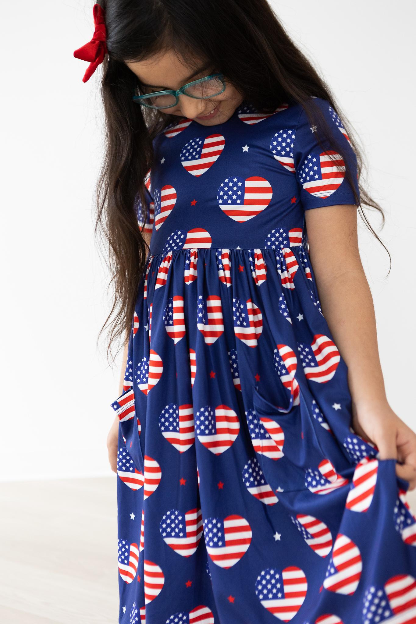 I Heart the USA S/S Pocket Twirl Dress