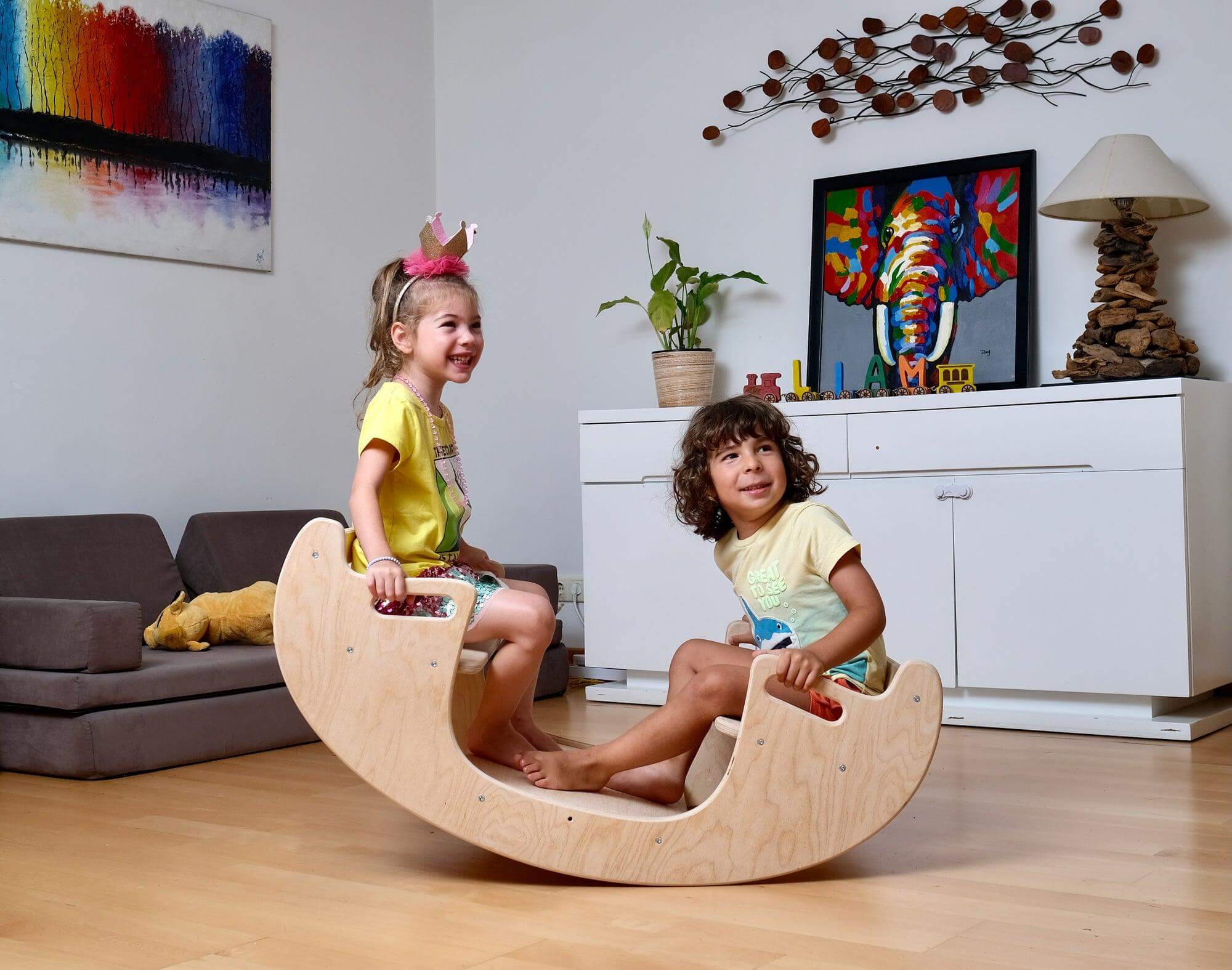 Montessori Wooden Seesaw & Table Chair Set | Eco-Friendly Kids Furniture - Kidodido