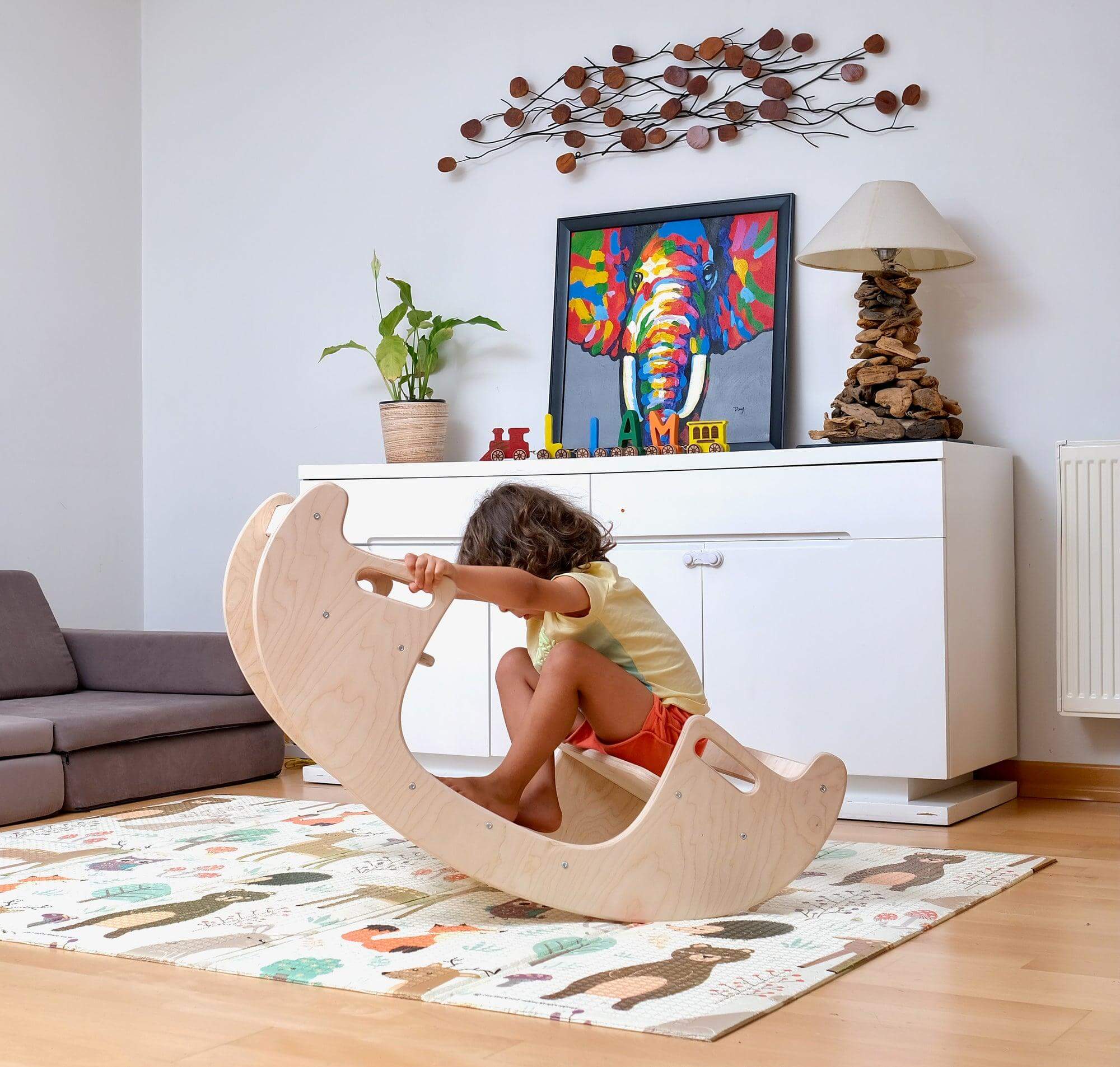 Montessori Wooden Seesaw & Table Chair Set | Eco-Friendly Kids Furniture - Kidodido