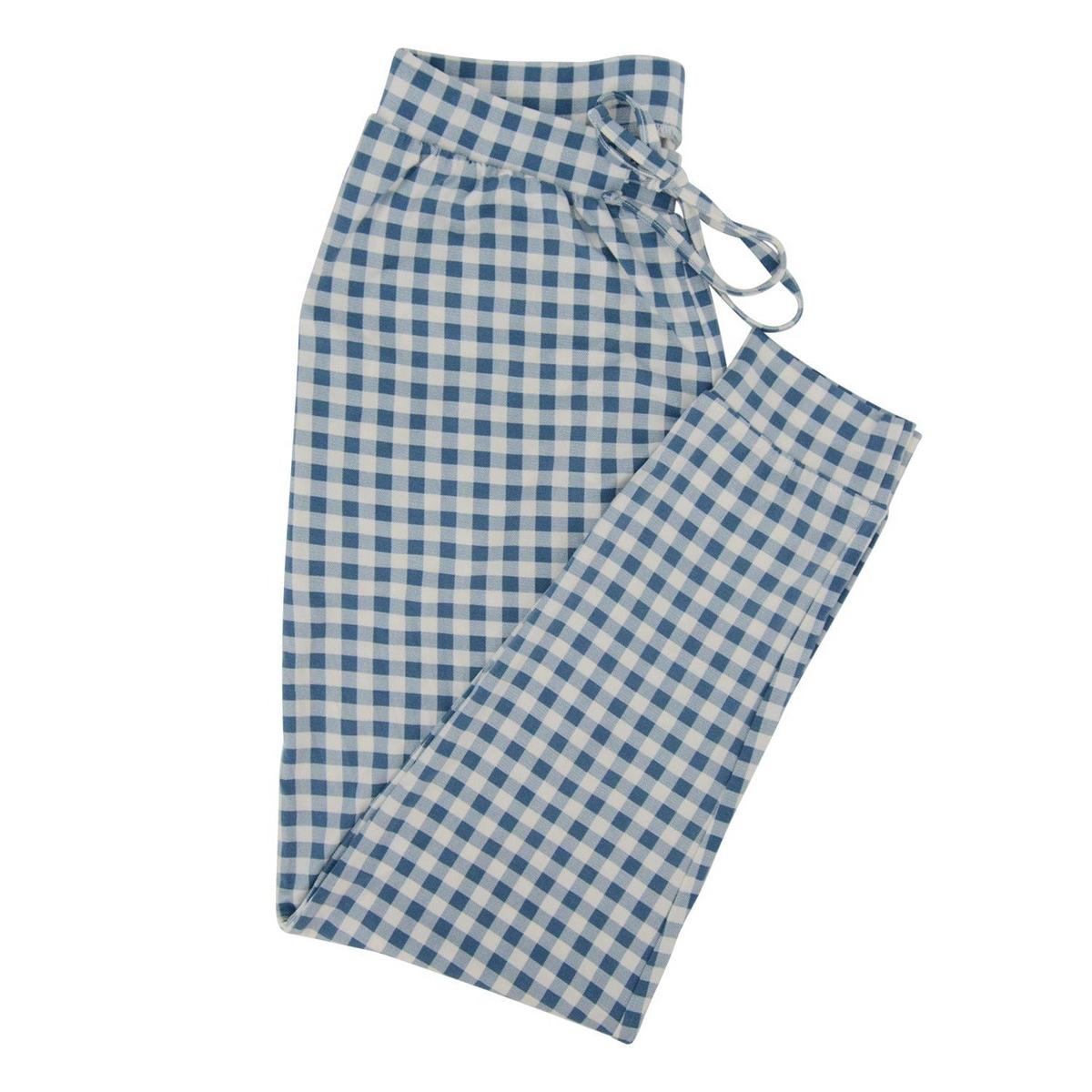 Adult 2 Piece Pajama - Blue Gingham