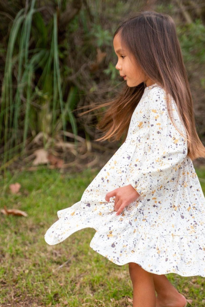 3 Tier Sweater Dress - Paint Spatter - Terry