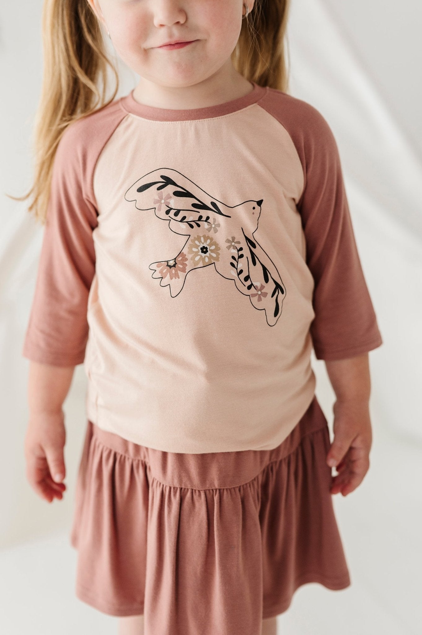 Girl's 3/4 Sleeve Baseball Tee