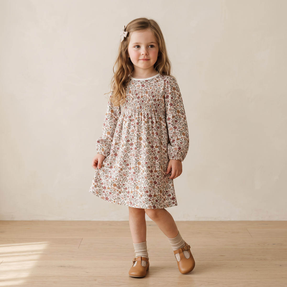 Organic Smocked Sundress - Woodland Sprig