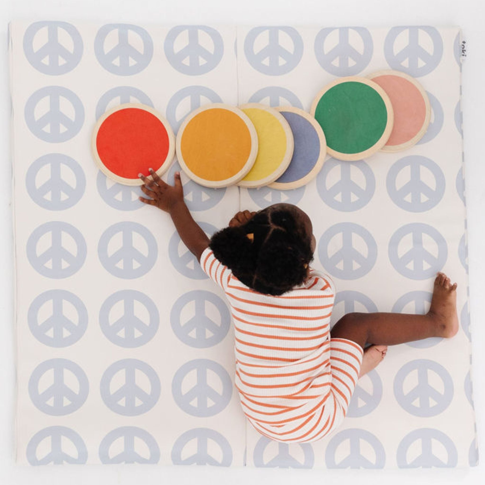 Peace Sign Vegan Leather Mat