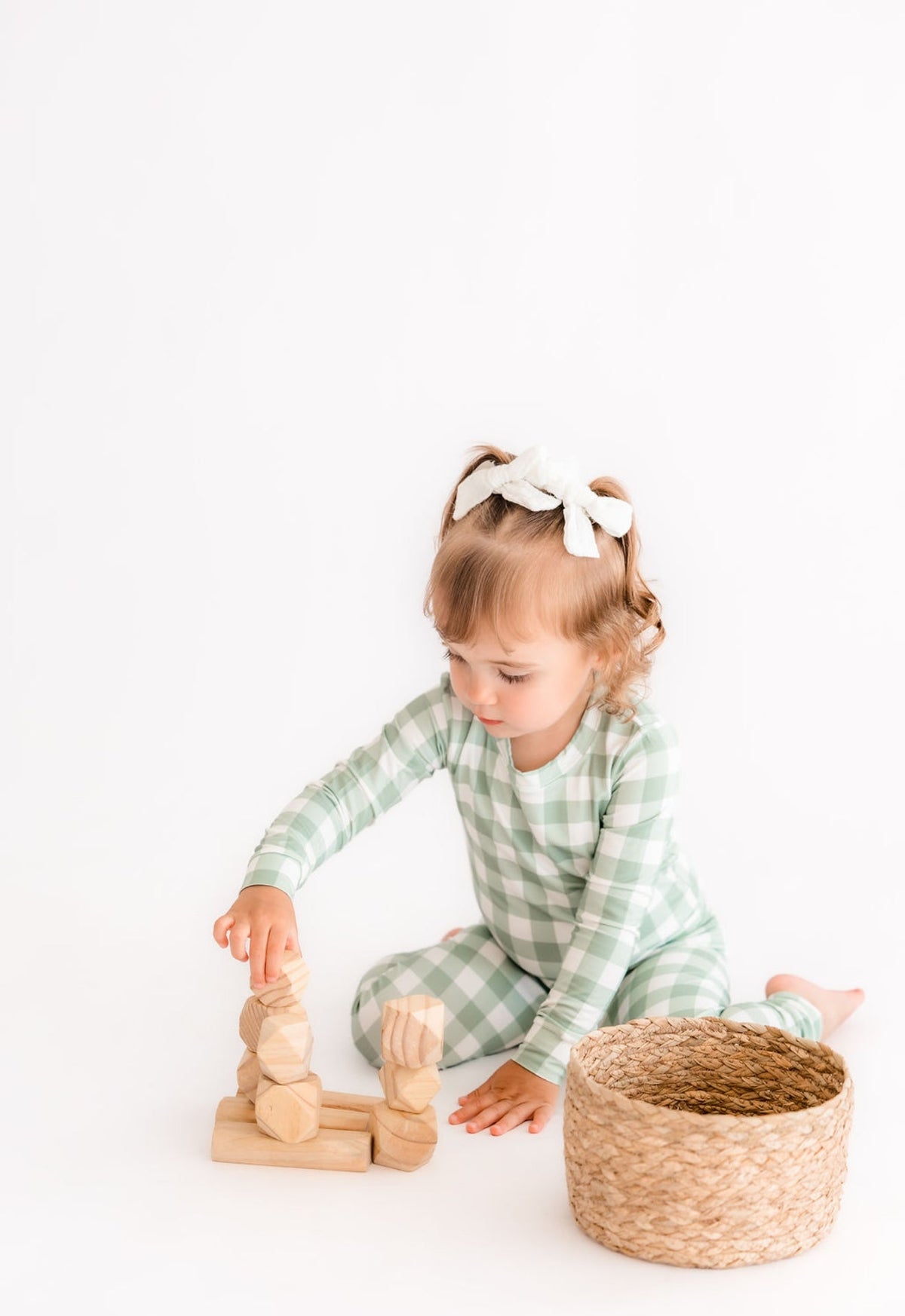 Jade Gingham Bamboo Pajamas
