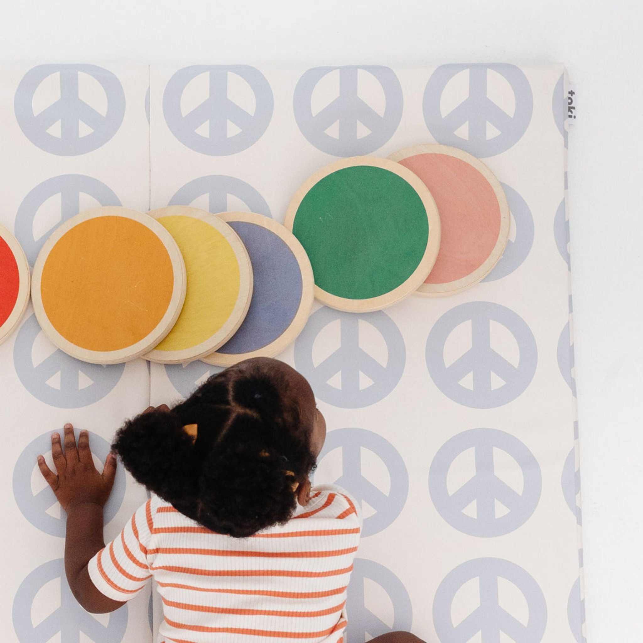 Peace Sign Vegan Leather Mat