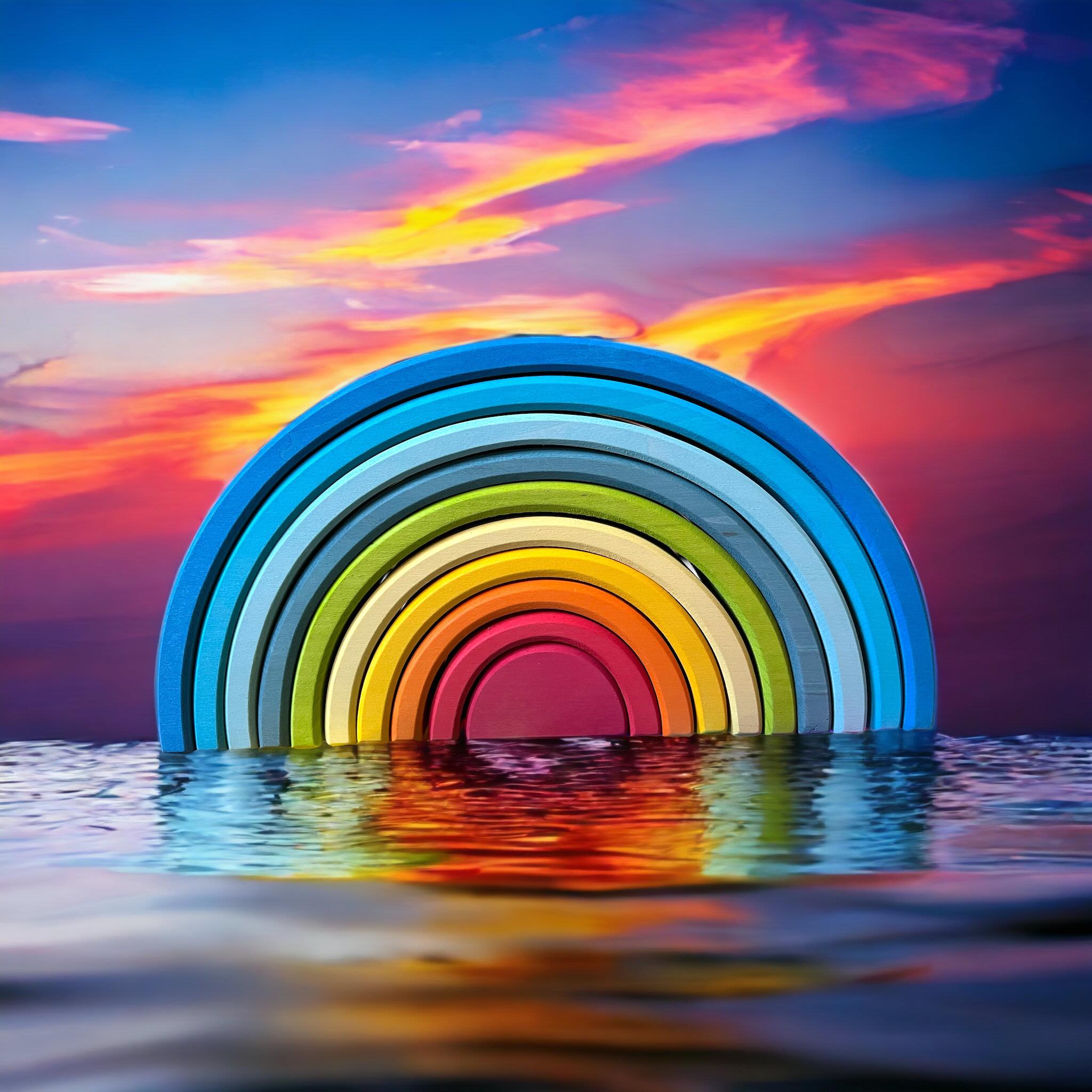 **Pre-order (Ships in 2-3 Weeks)**10-Piece Stained Sunrise Rainbow — Limited Edition