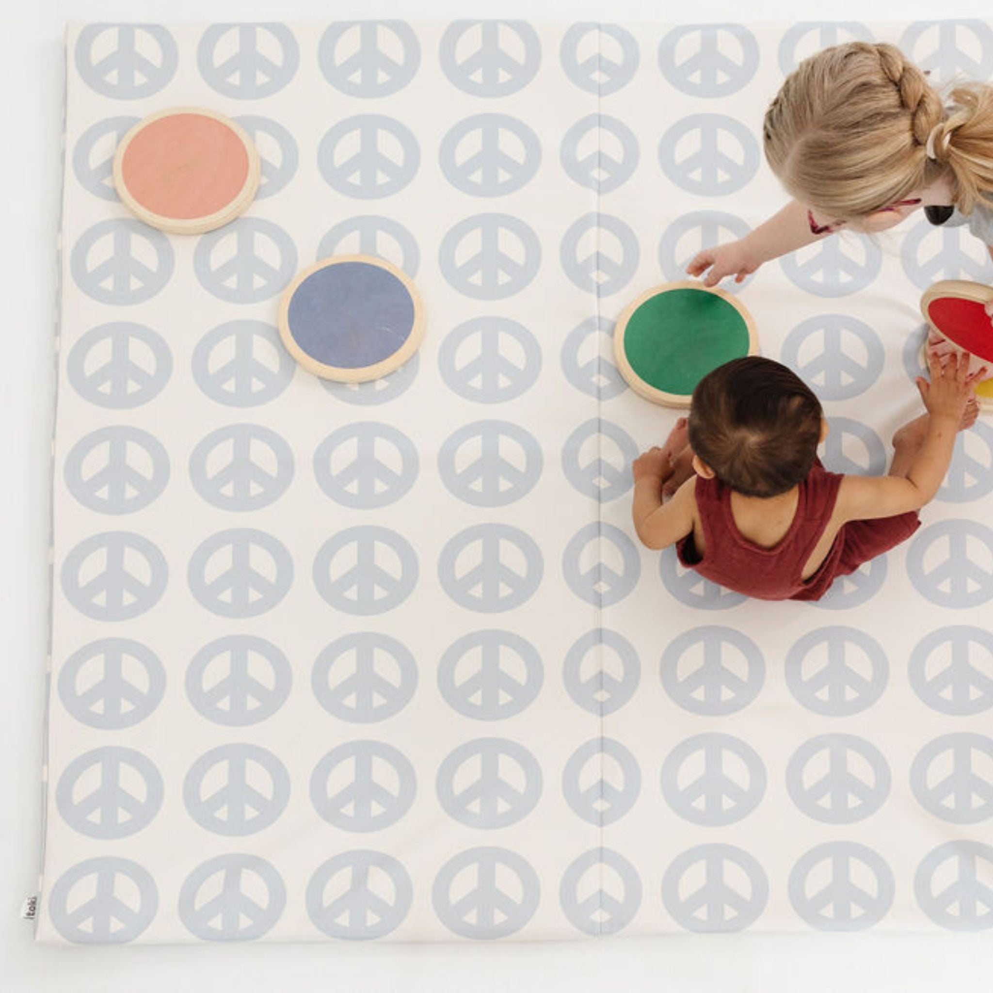 Peace Sign Vegan Leather Mat