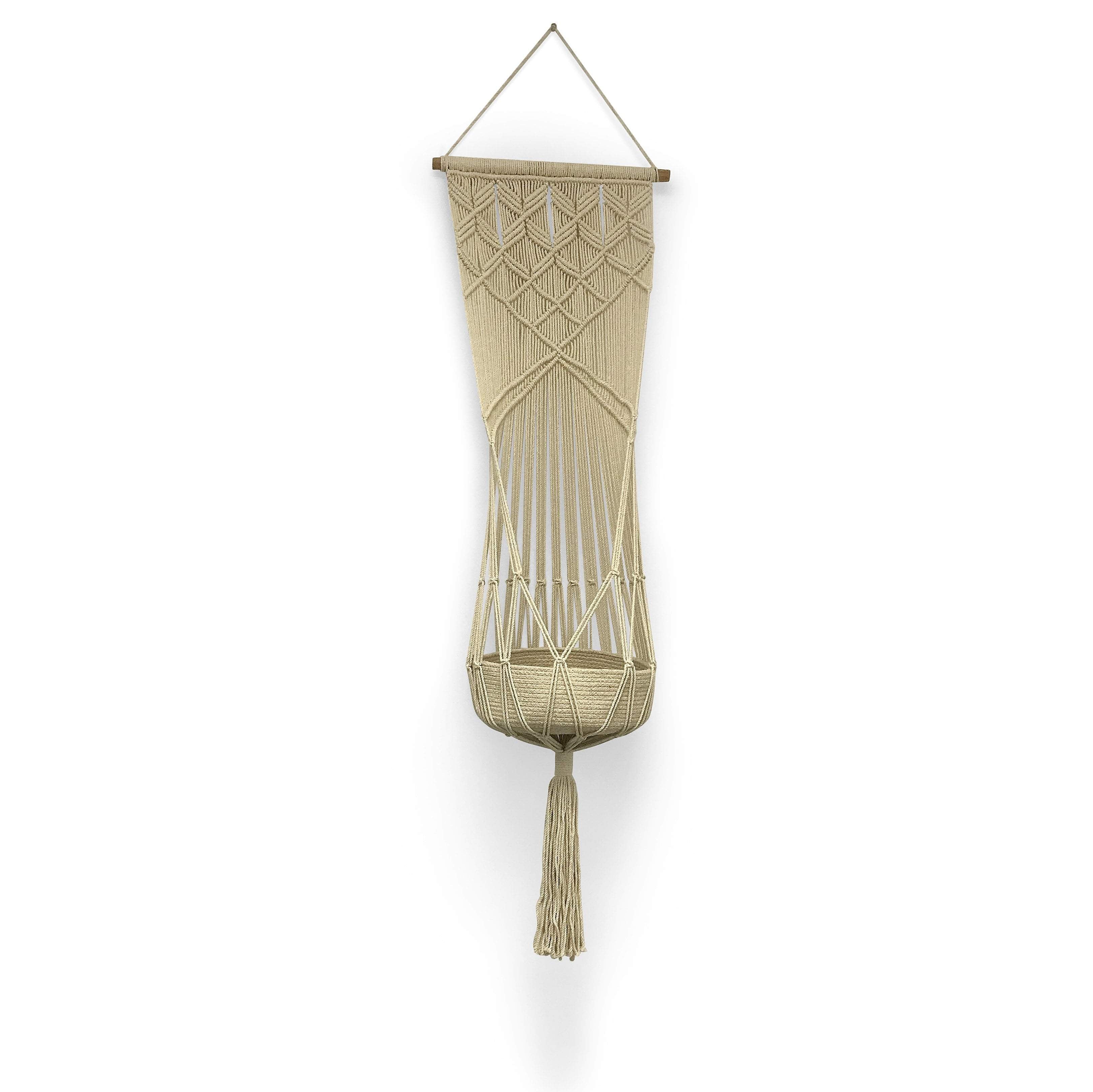 macrame toy hanging basket