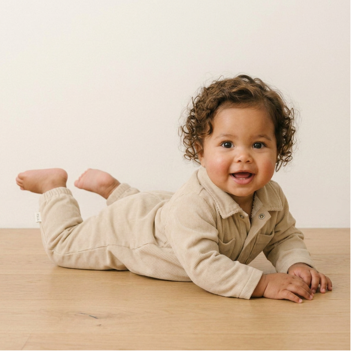 Organic Corduroy Jumpsuit - Oat