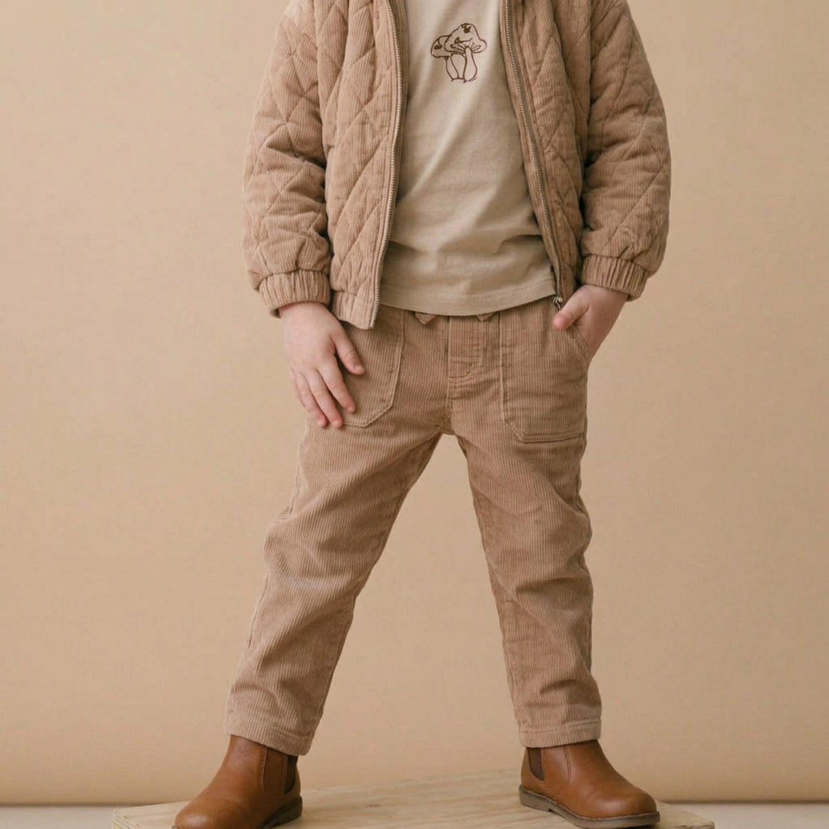 Organic Corduroy Pants - Taupe