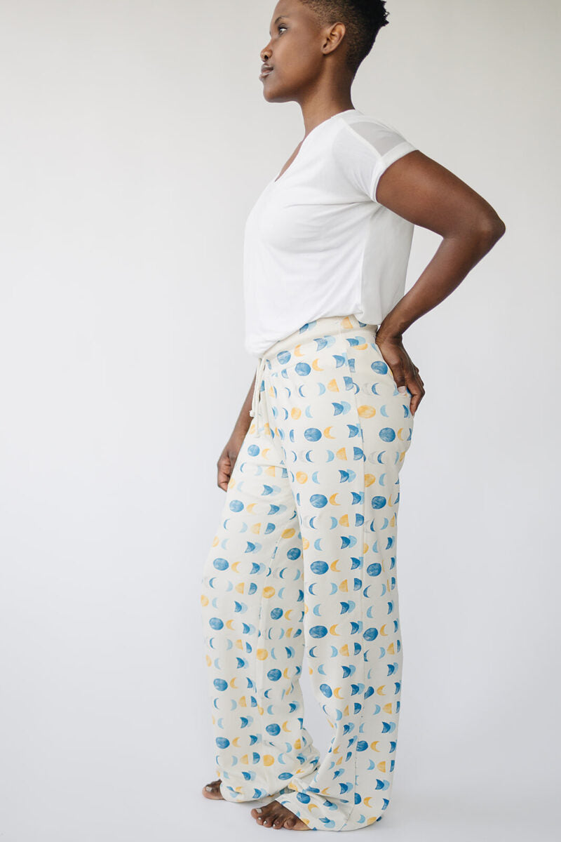 Organic Cotton Adult Lounge Pants - Moon Phases