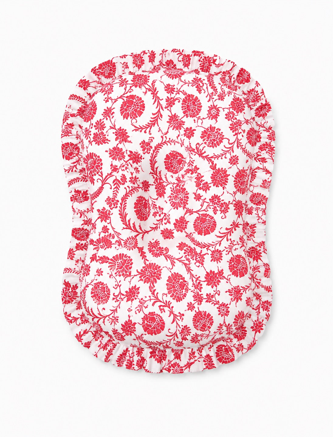 Red Chinoiserie Ruffle Baby Lounger Cover