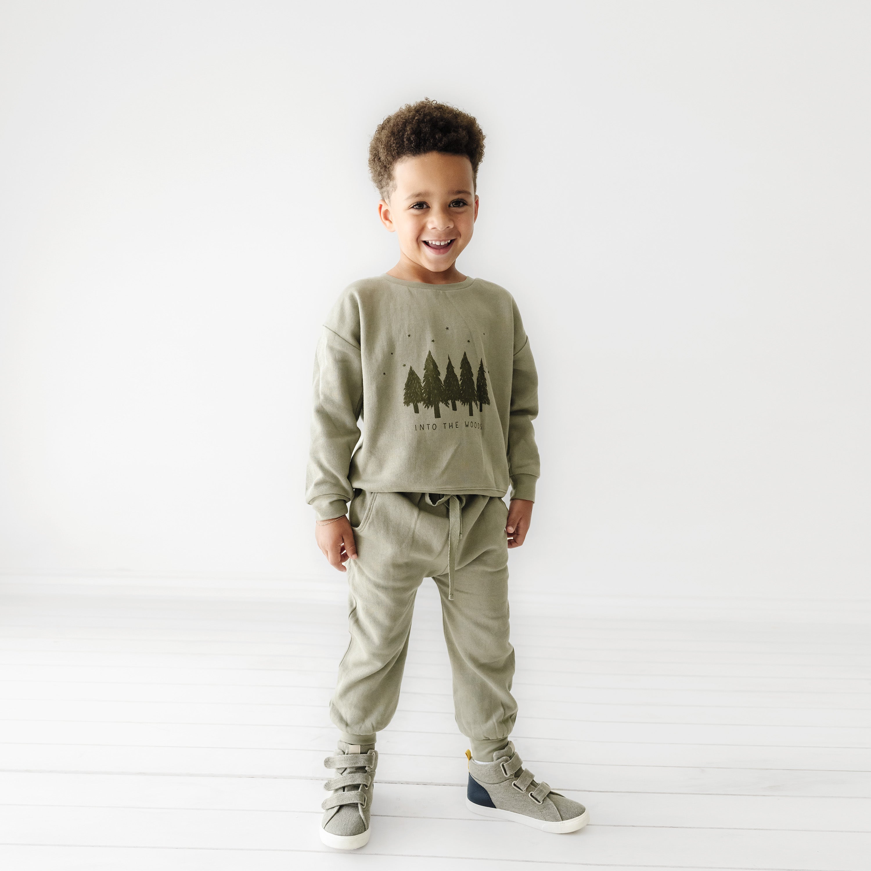 Organic Kids Sweatshirt - Woods Sweatshirt Makemake Organics   