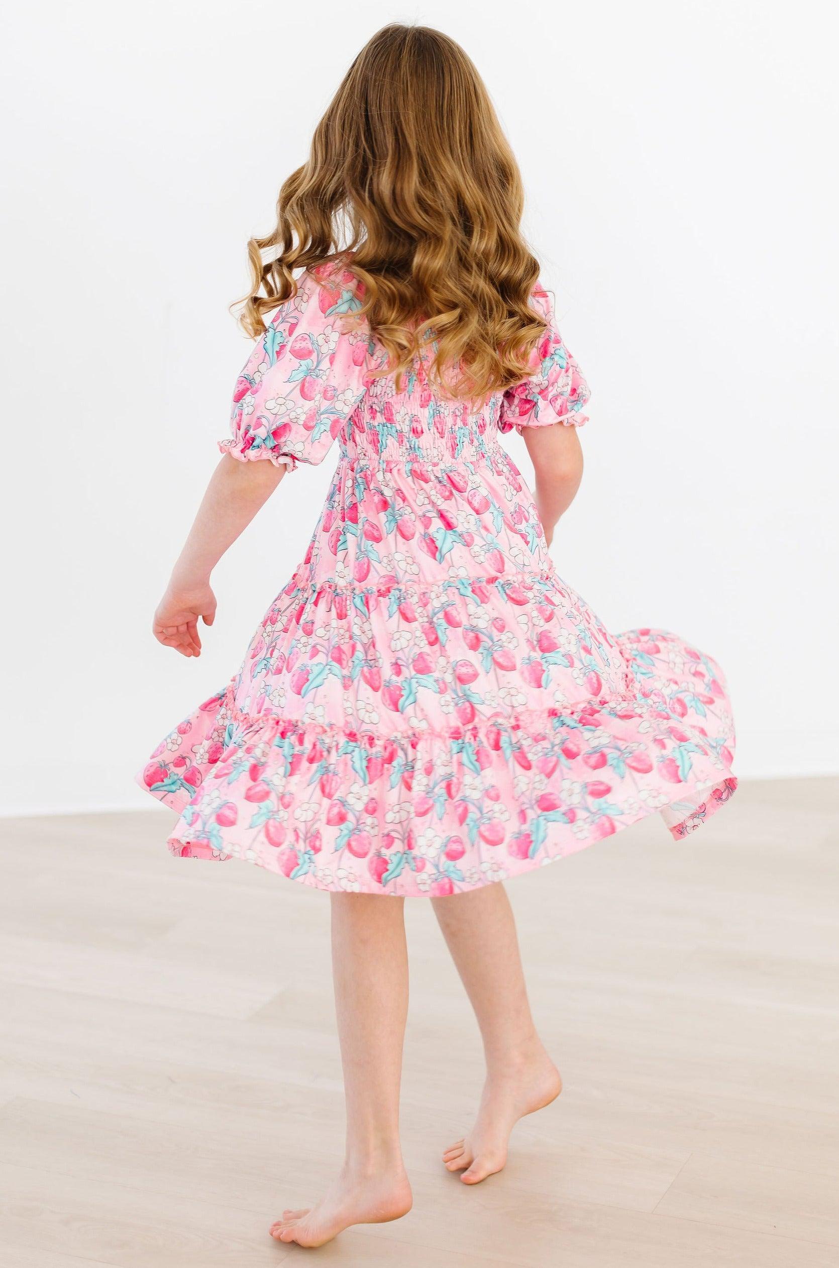 SALE Strawberry Shortcake Smocked Ruffle Dress