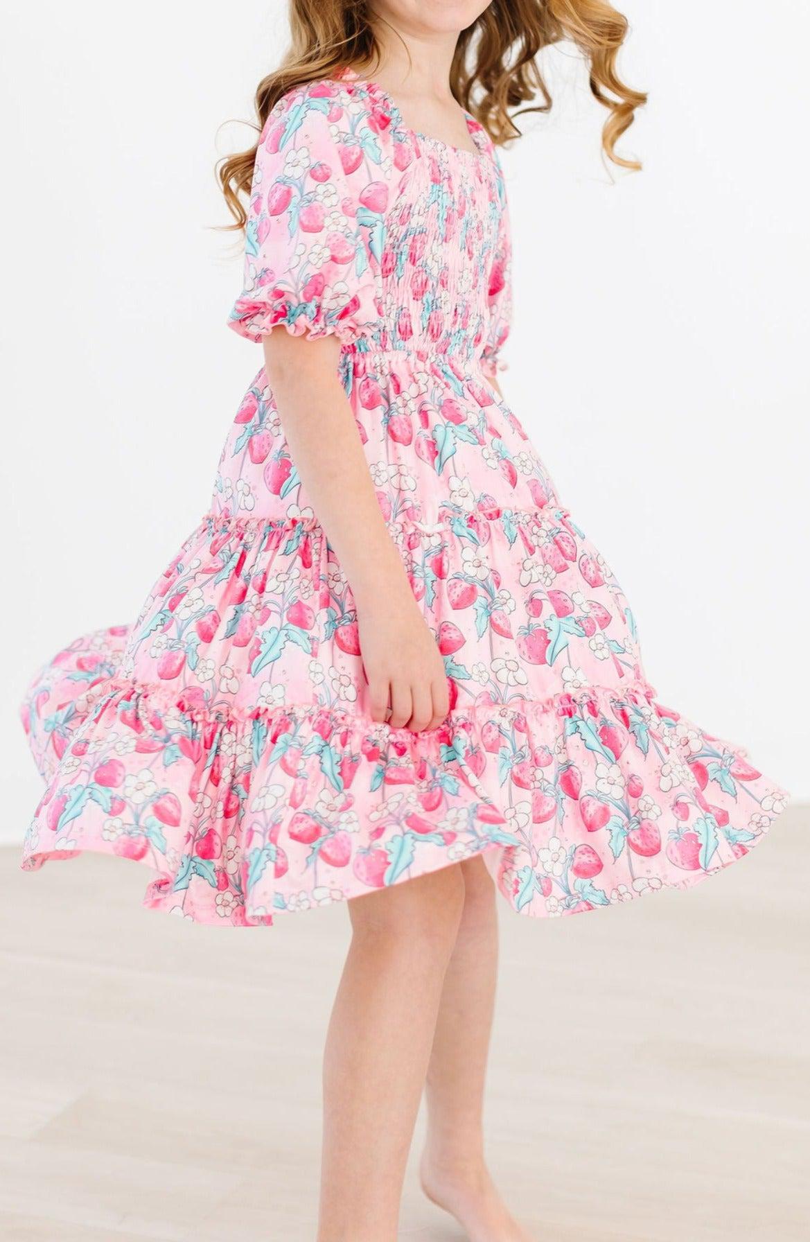 Strawberry Shortcake Smocked Ruffle Dress