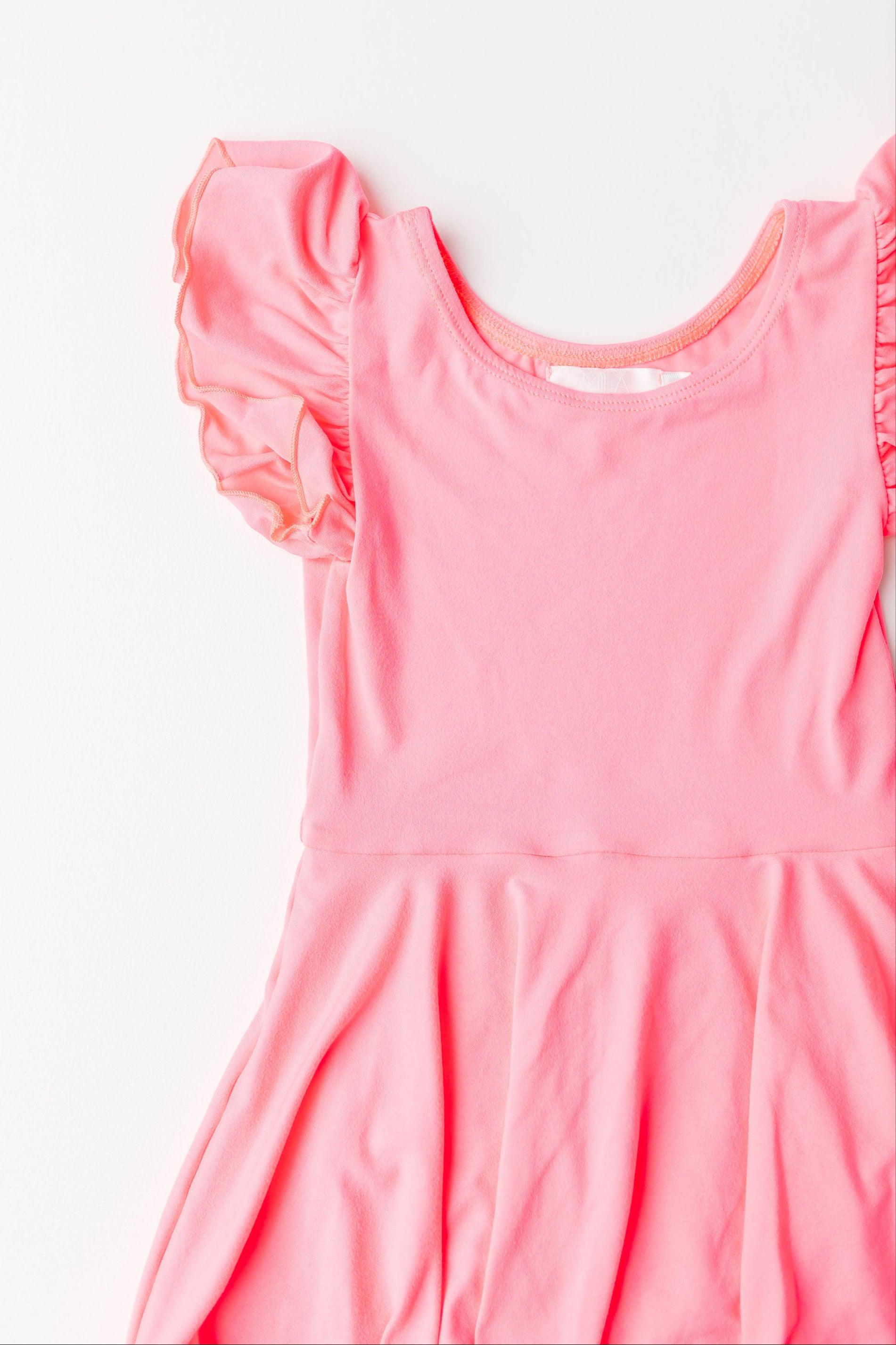 Neon Pink S/S Twirl Leotard