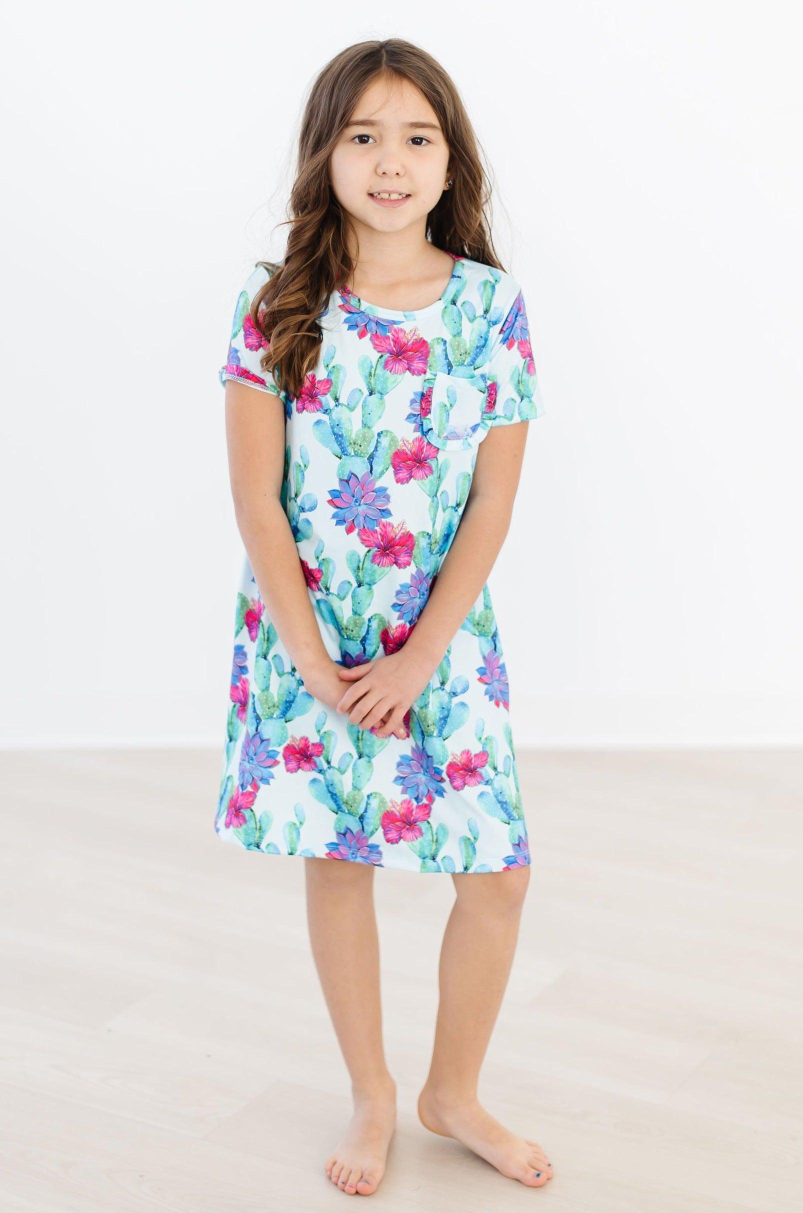 SALE Cactus Flower T-Shirt Dress