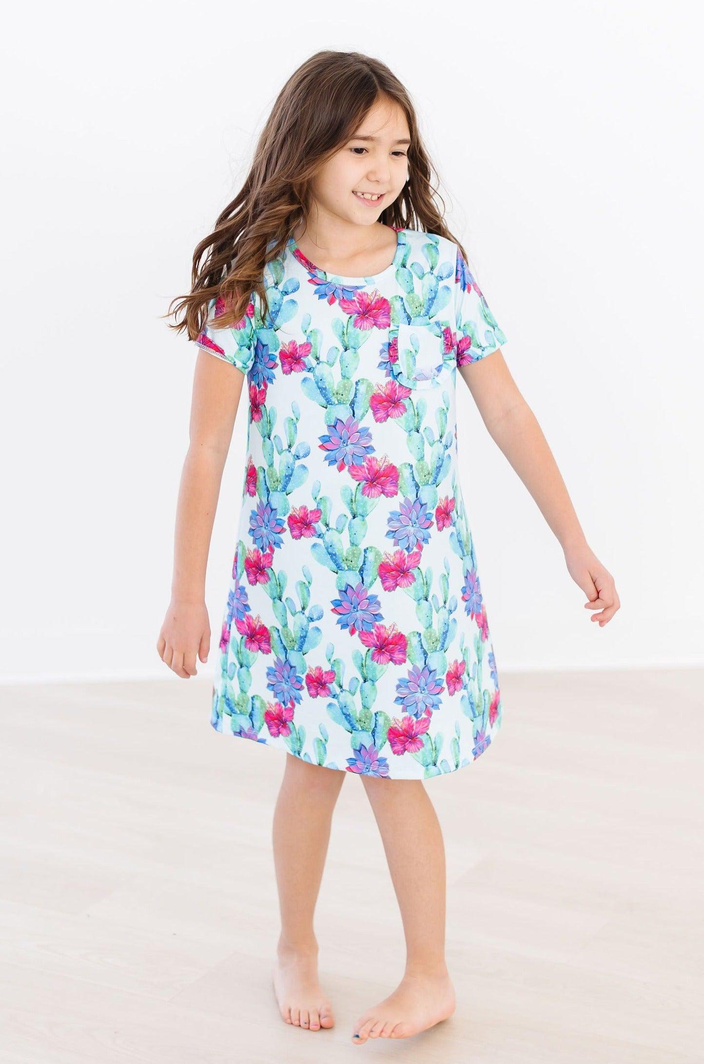 SALE Cactus Flower T-Shirt Dress