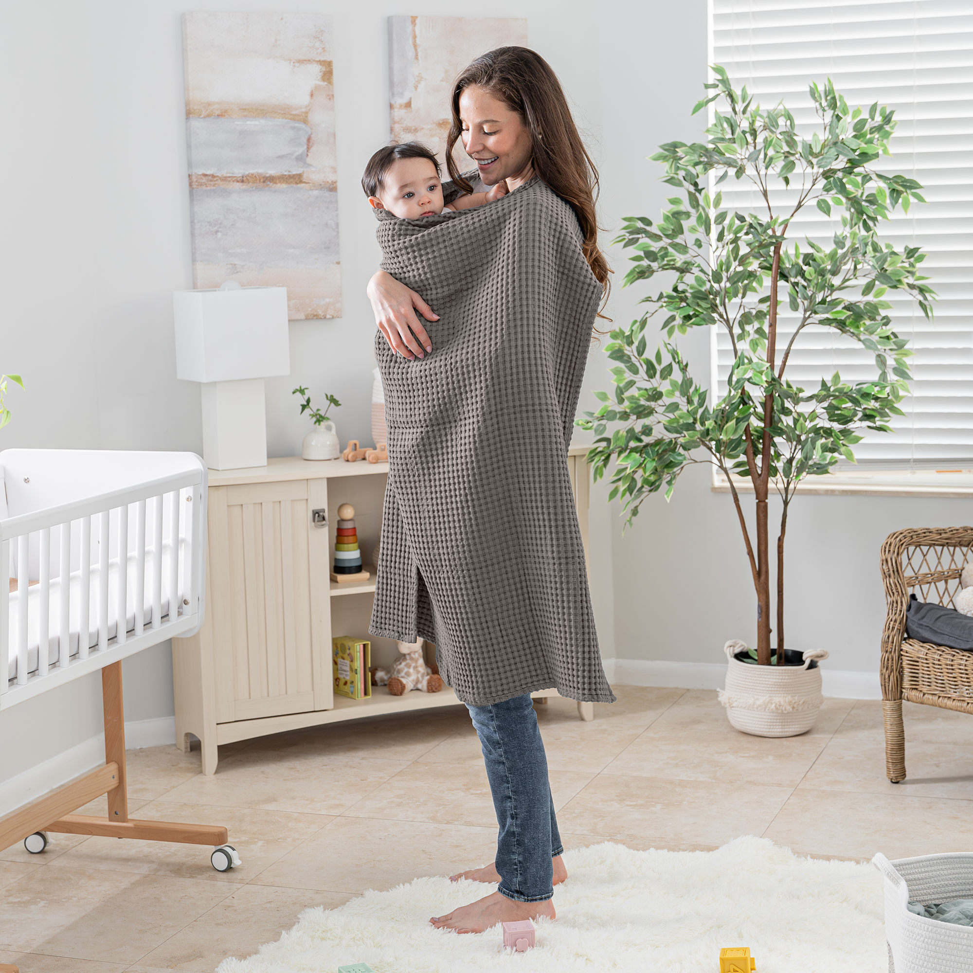 Baby Waffle Blankets by Comfy Cubs in Charcoal