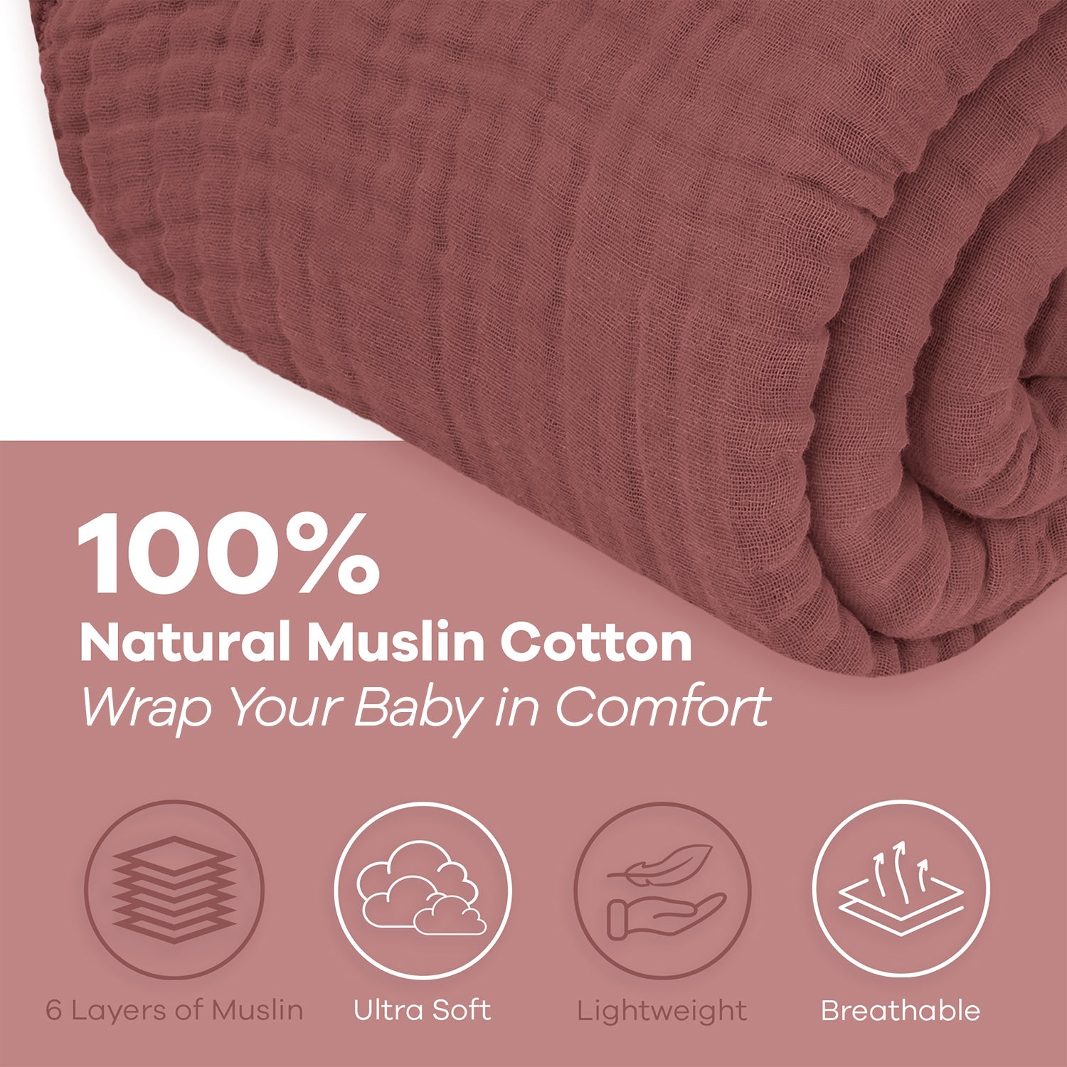 Adult Muslin Blanket by Comfy Cubs in Wine