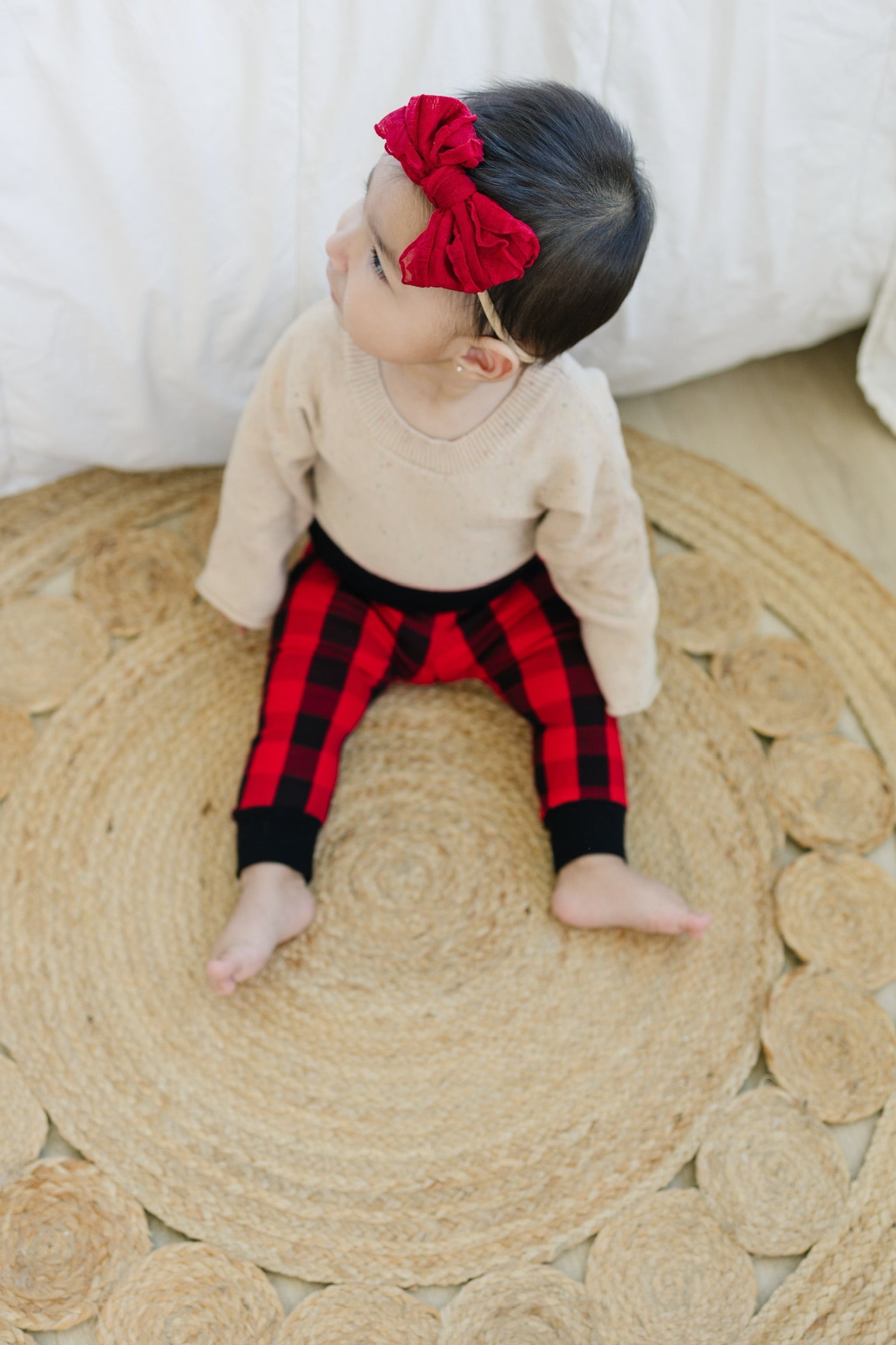 Red & Black Check Leggings - black cuffs Leggings doodle & jack   