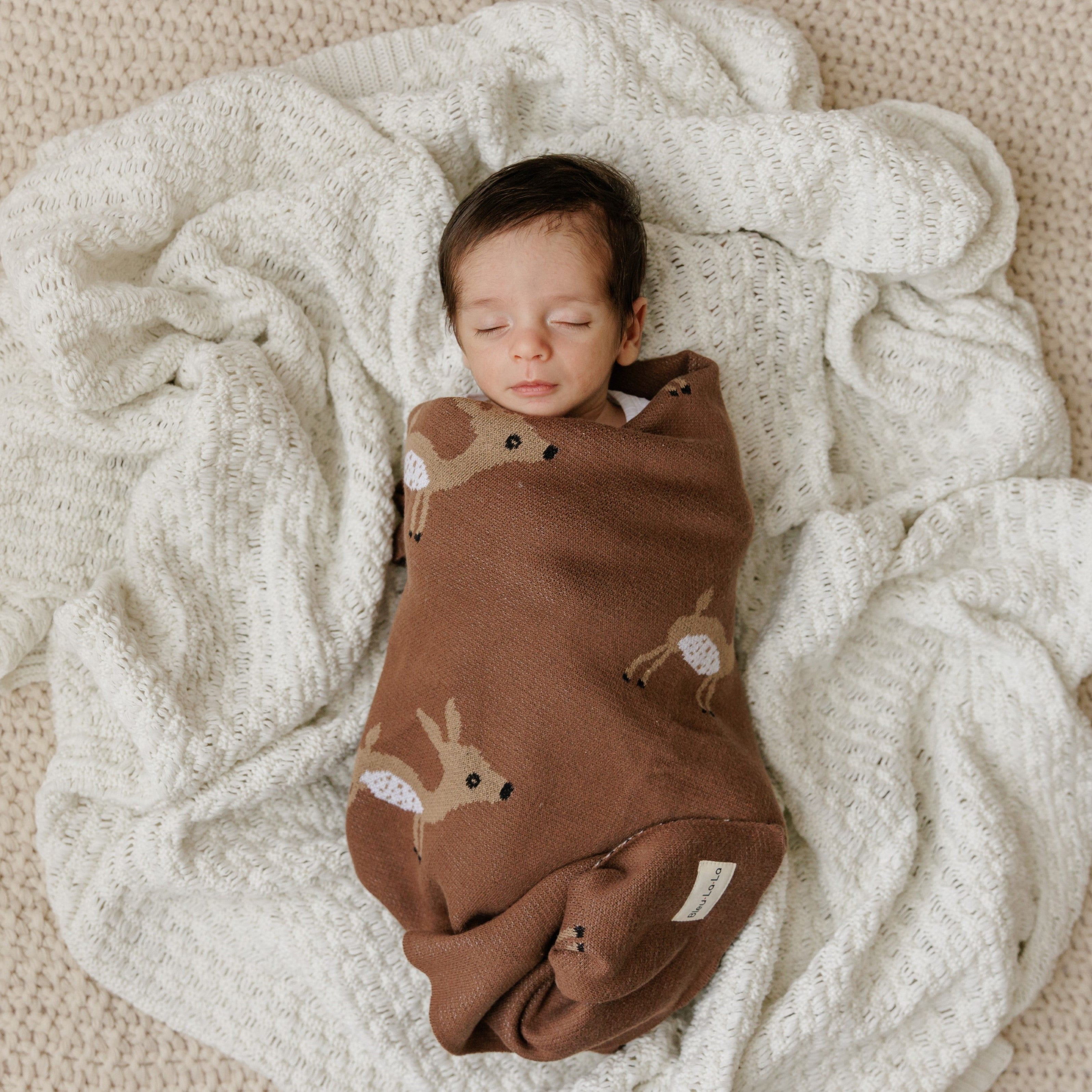 Whimsy Collection - Luxury 100% Cotton Knit Swaddle Baby Blanket