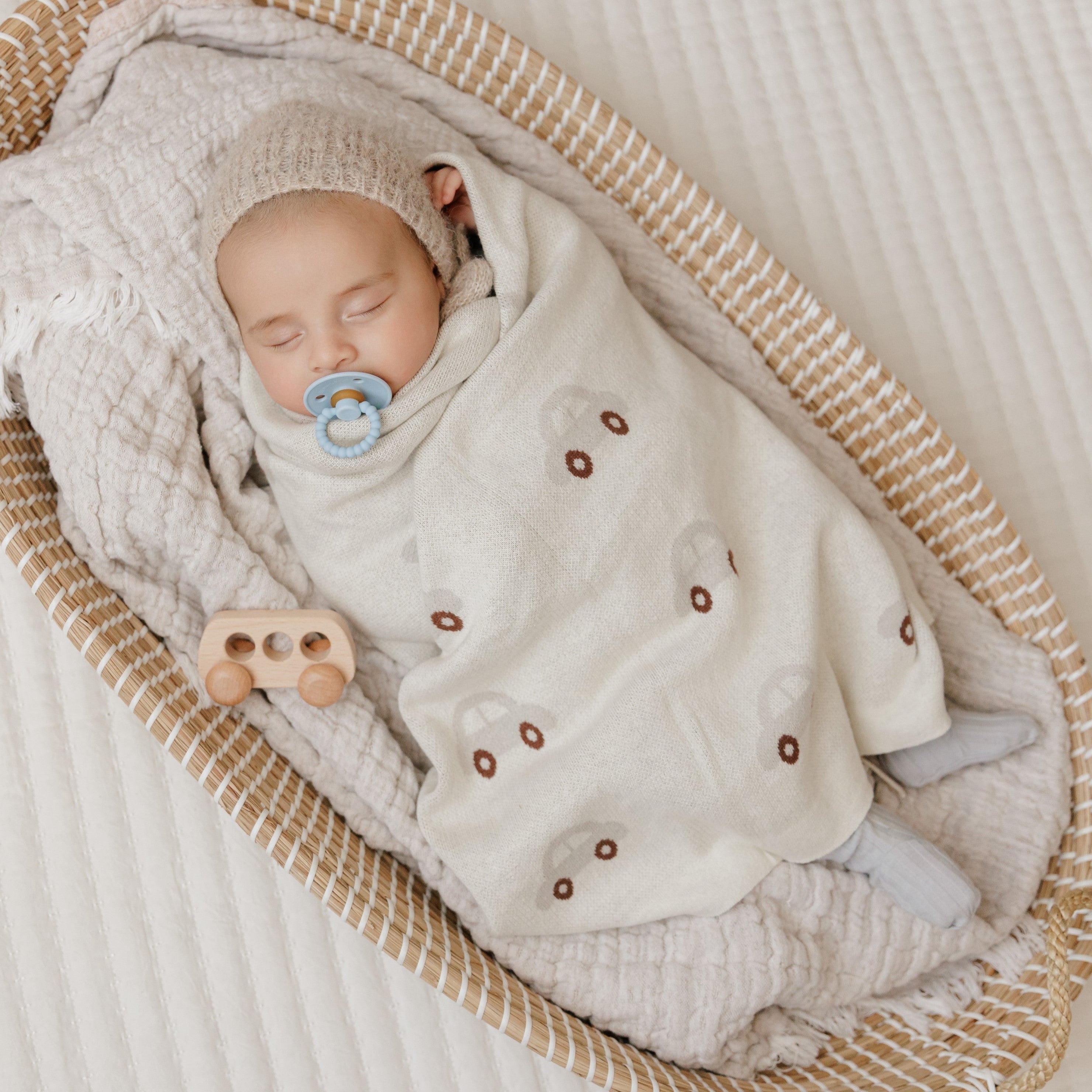 Whimsy Collection - Luxury 100% Cotton Knit Swaddle Baby Blanket