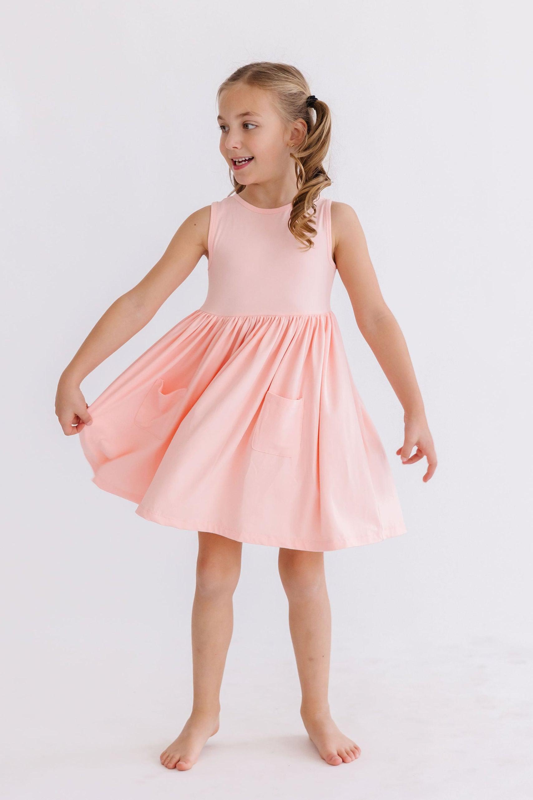 Peach Tank Pocket Twirl Dress